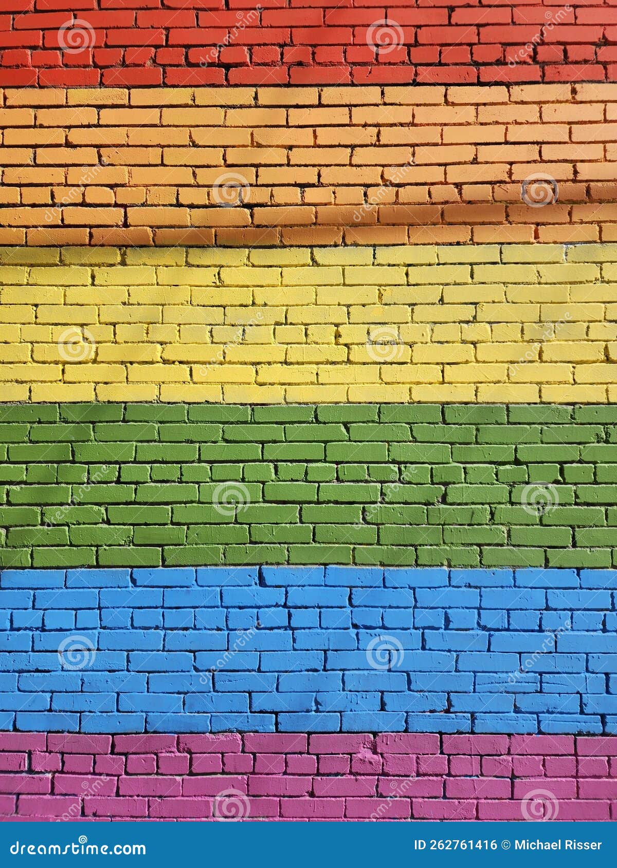 Painted Brick Wall in Vibrant Colored Layers Stock Photo Image of