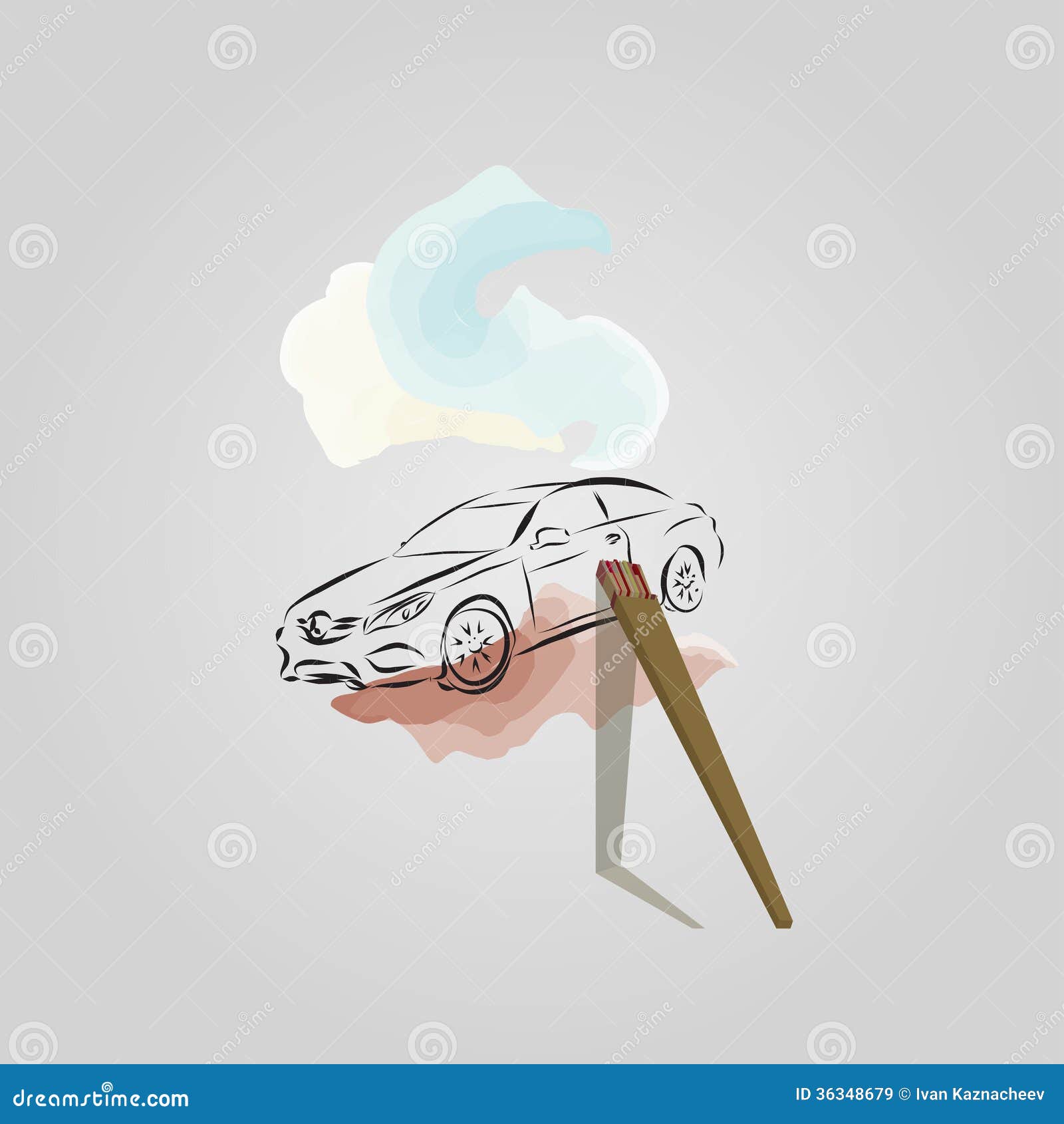Painted car stock vector. Illustration of dream, brush 36348679