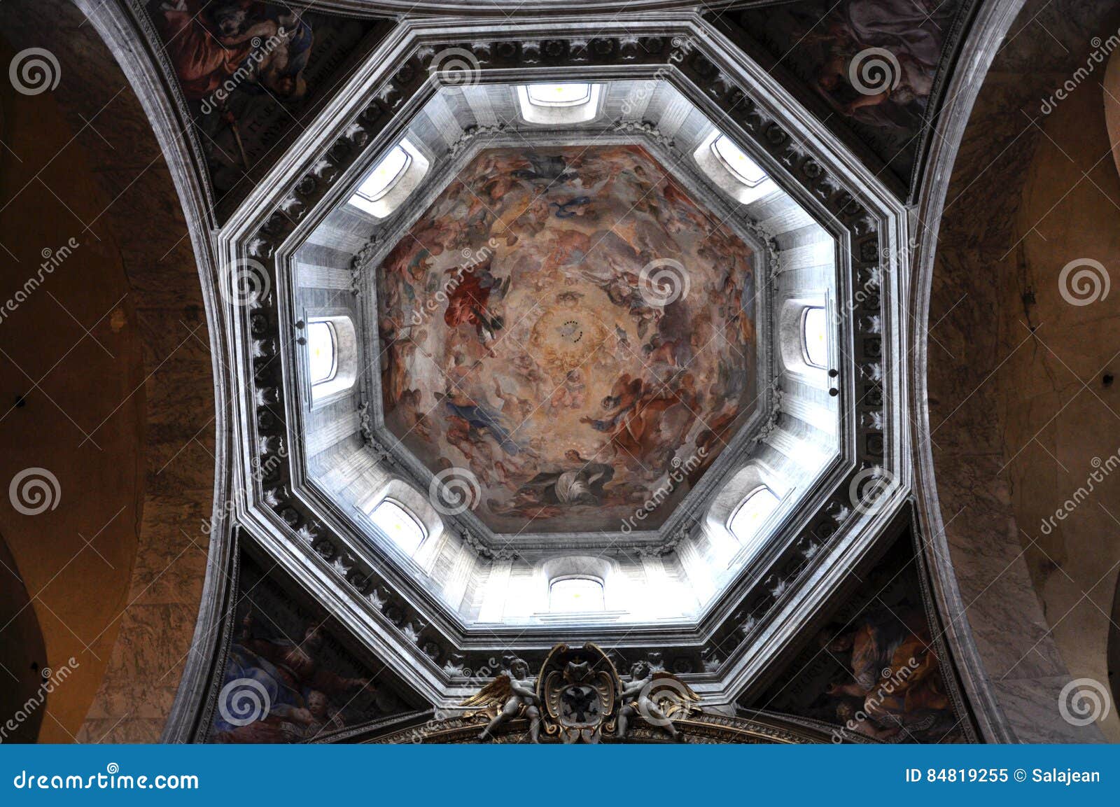 Painted Ceiling Of The Dome Of Santa Maria Del Popolo Basilica