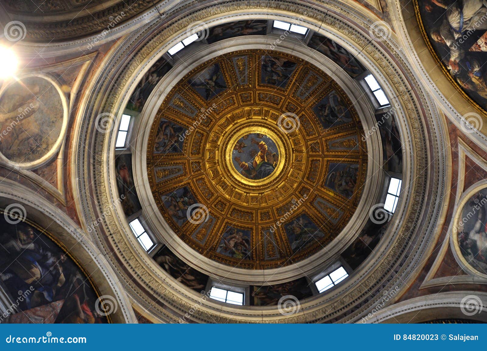 Painted Ceiling Of The Dome Of Santa Maria Del Popolo