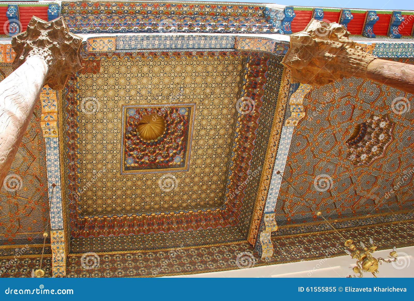 Painted Ceiling Of The Mosque In The Ark Fortress Stock Image