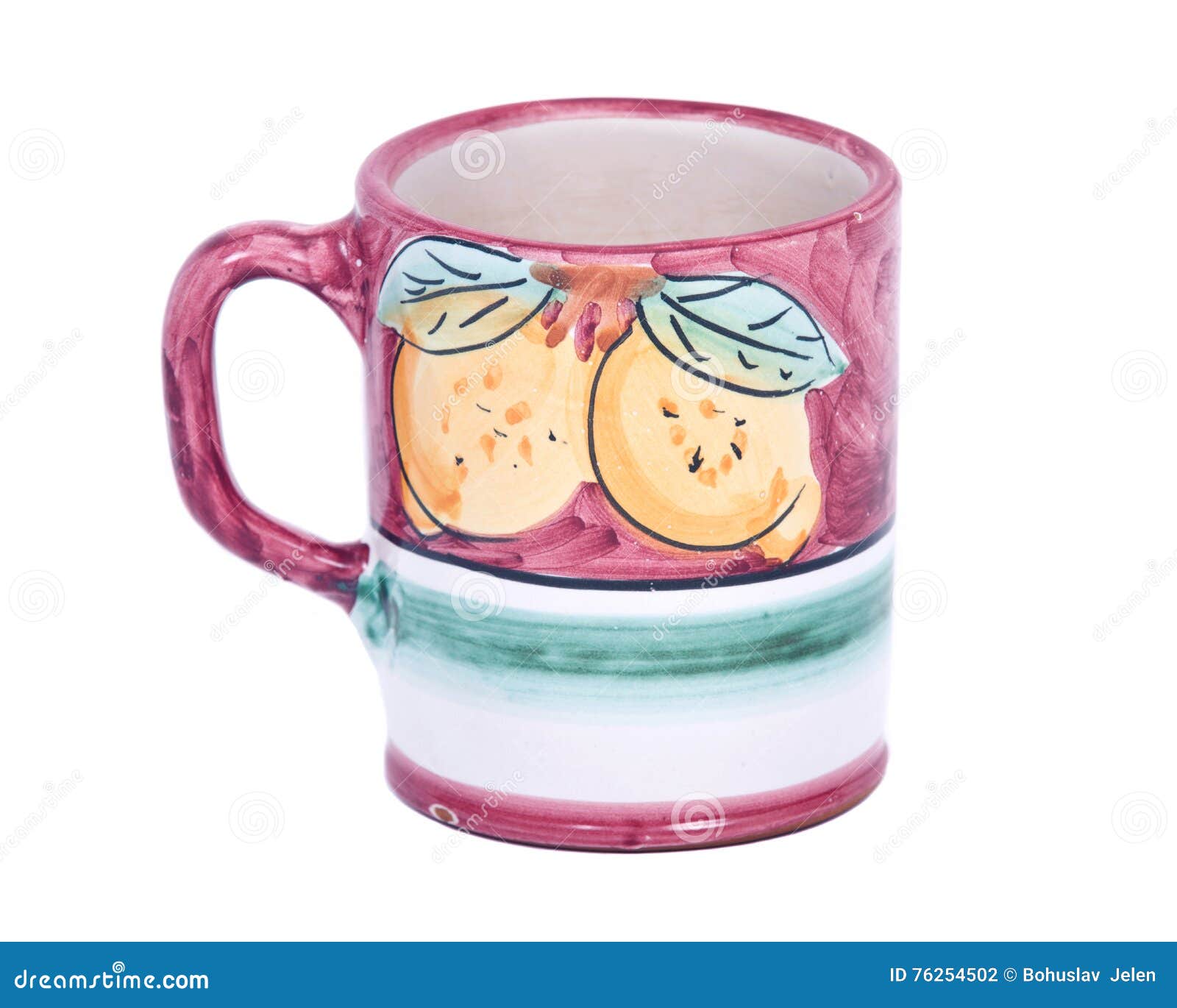 Painted ceramic mug stock photo. Image of isolated, beverage 76254502