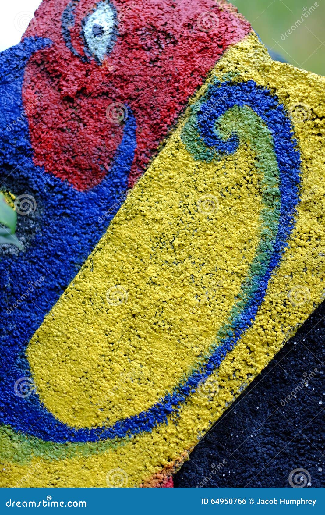 Painted concrete sculpture stock photo. Image of blue 64950766