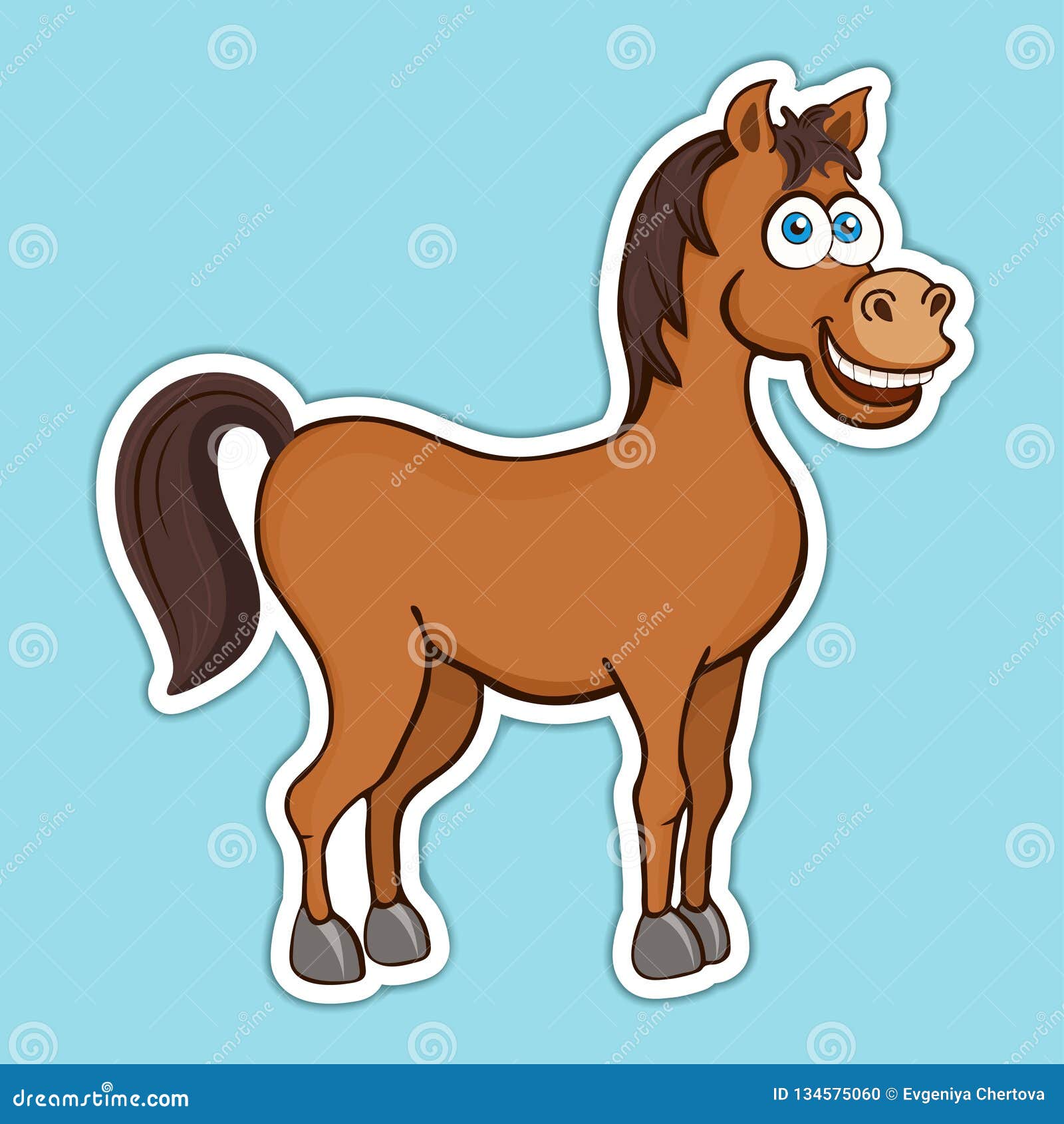 Smiling Horse Cartoon Character Running Over Weste | CartoonDealer.com ...