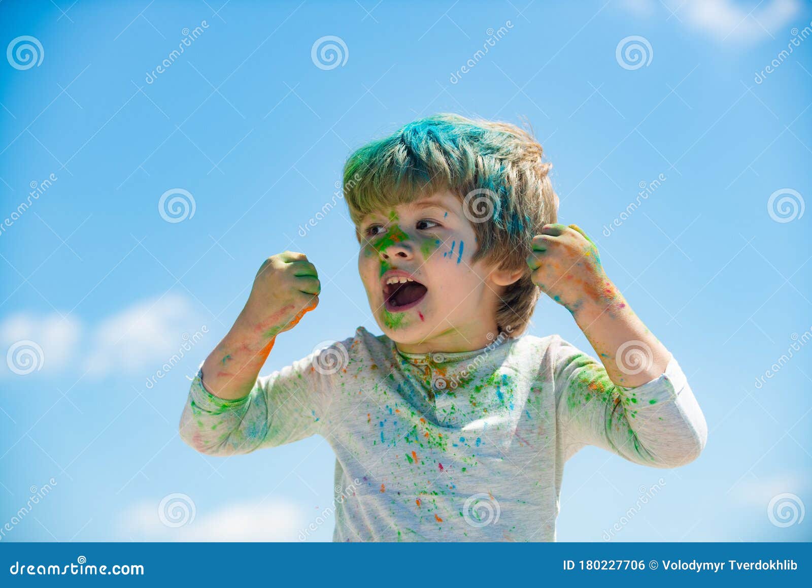 Painted Face of Funny Kid Boy. Child Holi Festival of Colors. Little Boy Plays with Colors Stock Photo - Image of caucasian, colour: 180227706 Painted Face of Funny Kid Boy. Child Holi Festival of Colors. Little Boy Plays with Colors Stock Photo - Image of caucasian, colour: 180227706