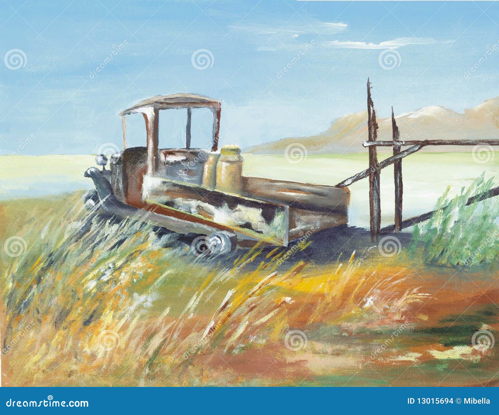 Painted Farm Truck stock illustration. Illustration of wooden 13015694