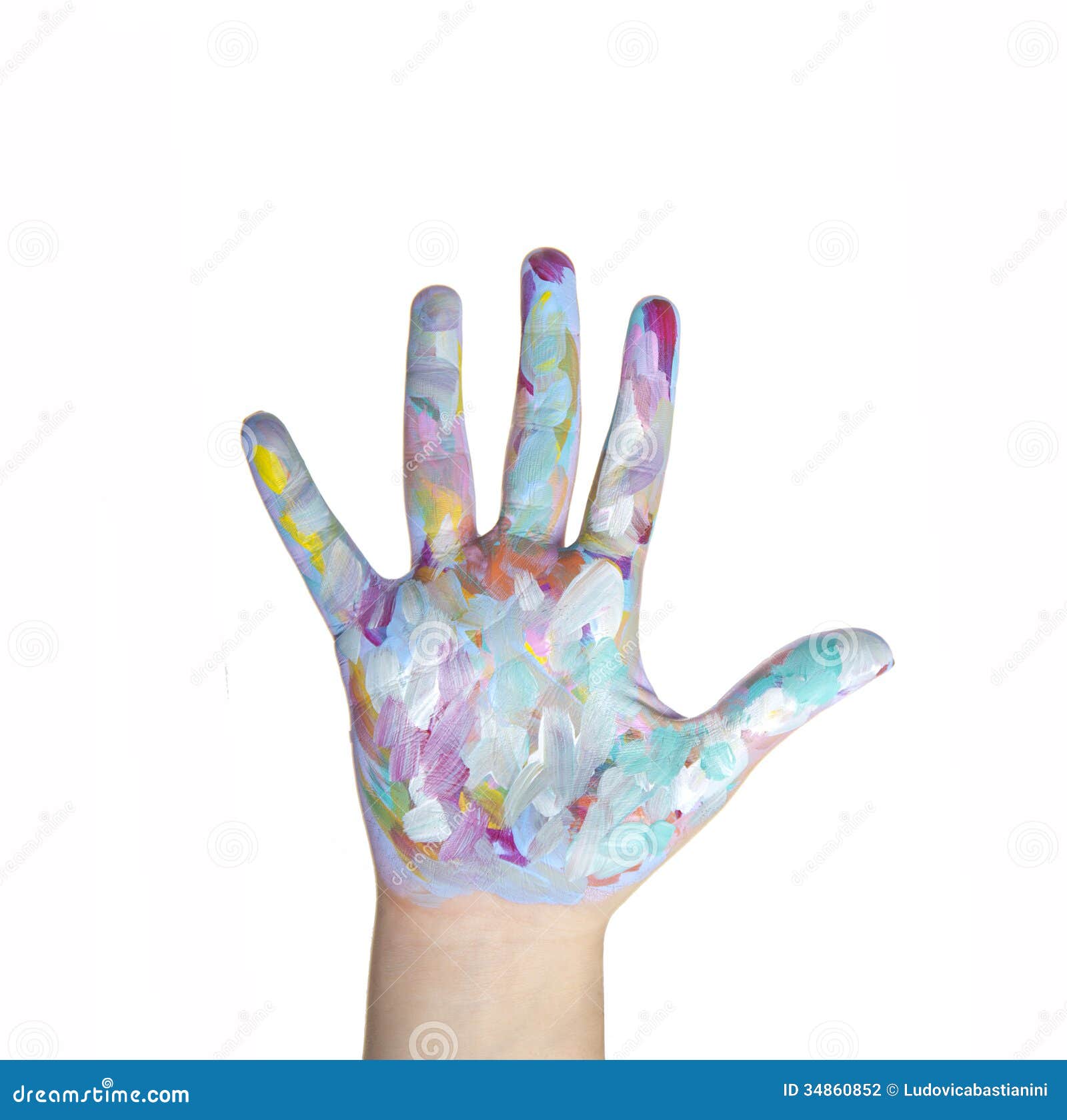 Painted hands stock photo. Image of body, color, work 34860852