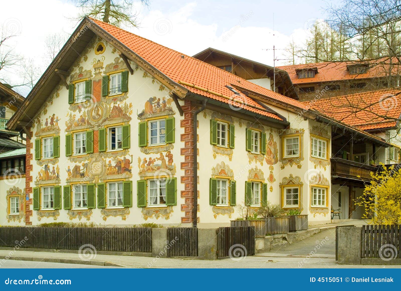 Painted house in Bavaria stock image. Image of bavaria 