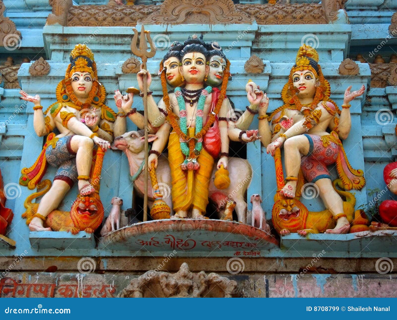 Painted Indian gods stock image. Image of holy, abstract 8708799