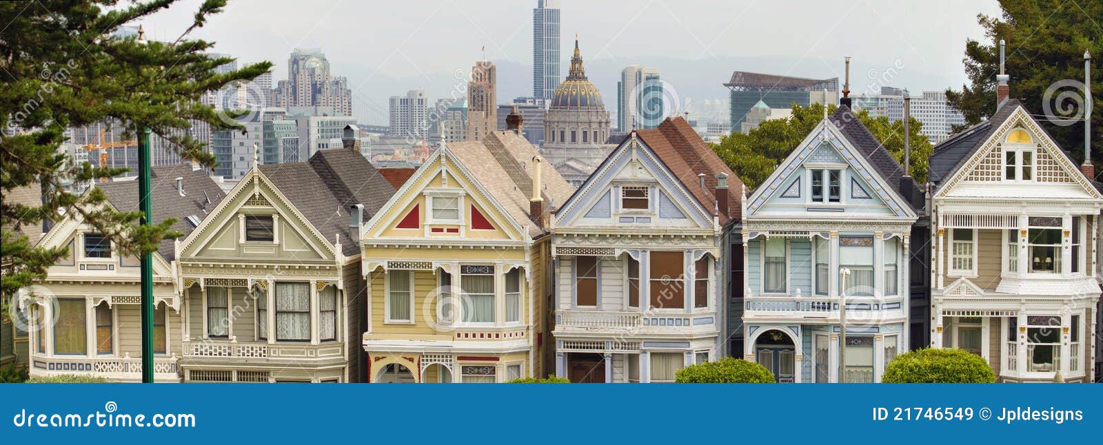 Painted Ladies Row Houses by Alamo Square Stock Image Image of anne