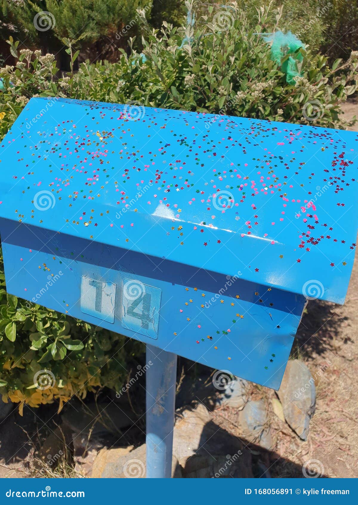 Painted letterbox sparkles stock image. Image of painted 168056891