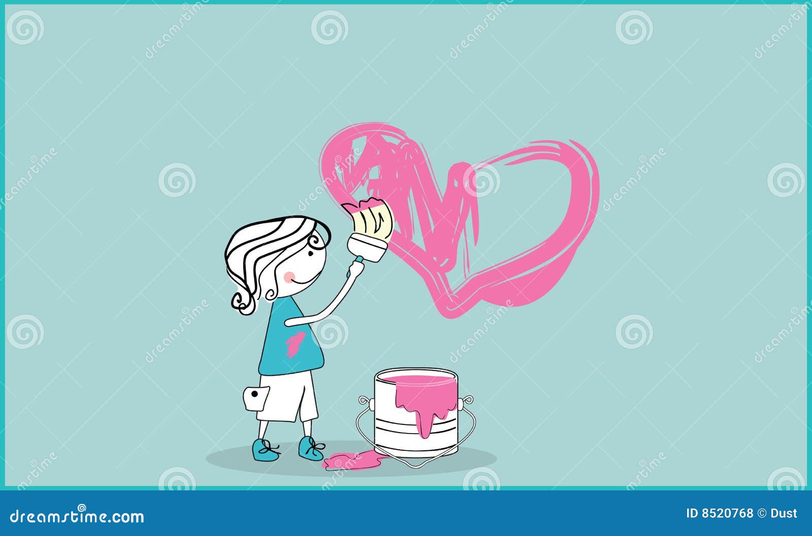 Painted love stock vector. Illustration of interior, cheerful 8520768