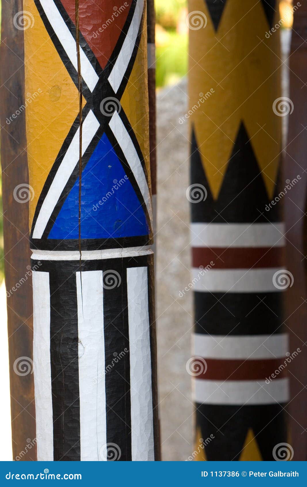 Painted poles stock photo. Image of jungle, history, colors - 1137386