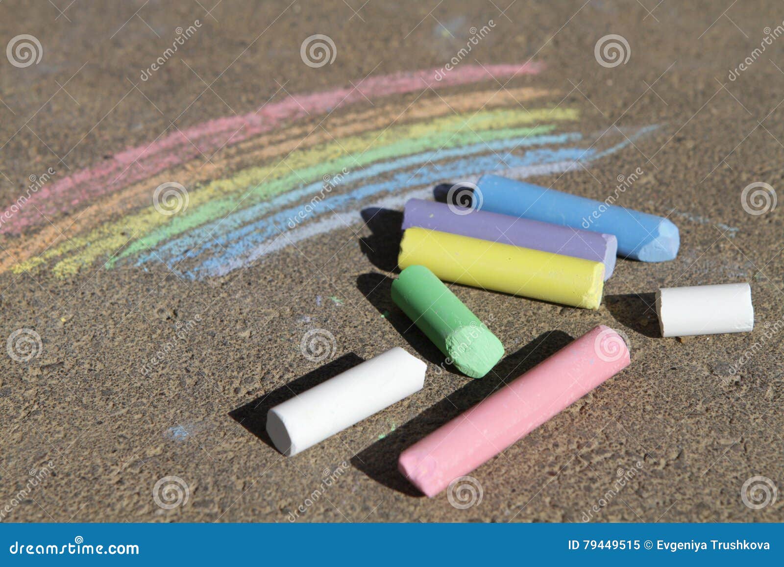 Painted Rainbow Colored Chalk Stock Image Image of creativity