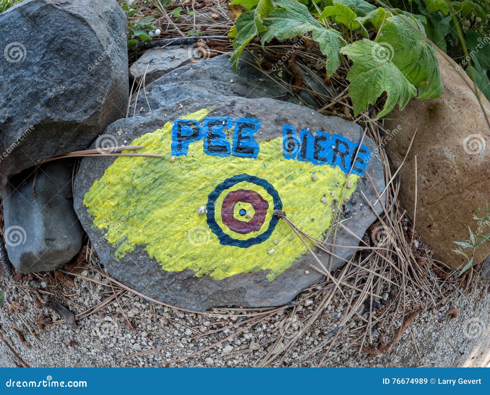 Painted rock with target stock image. Image of curiosity 76674989