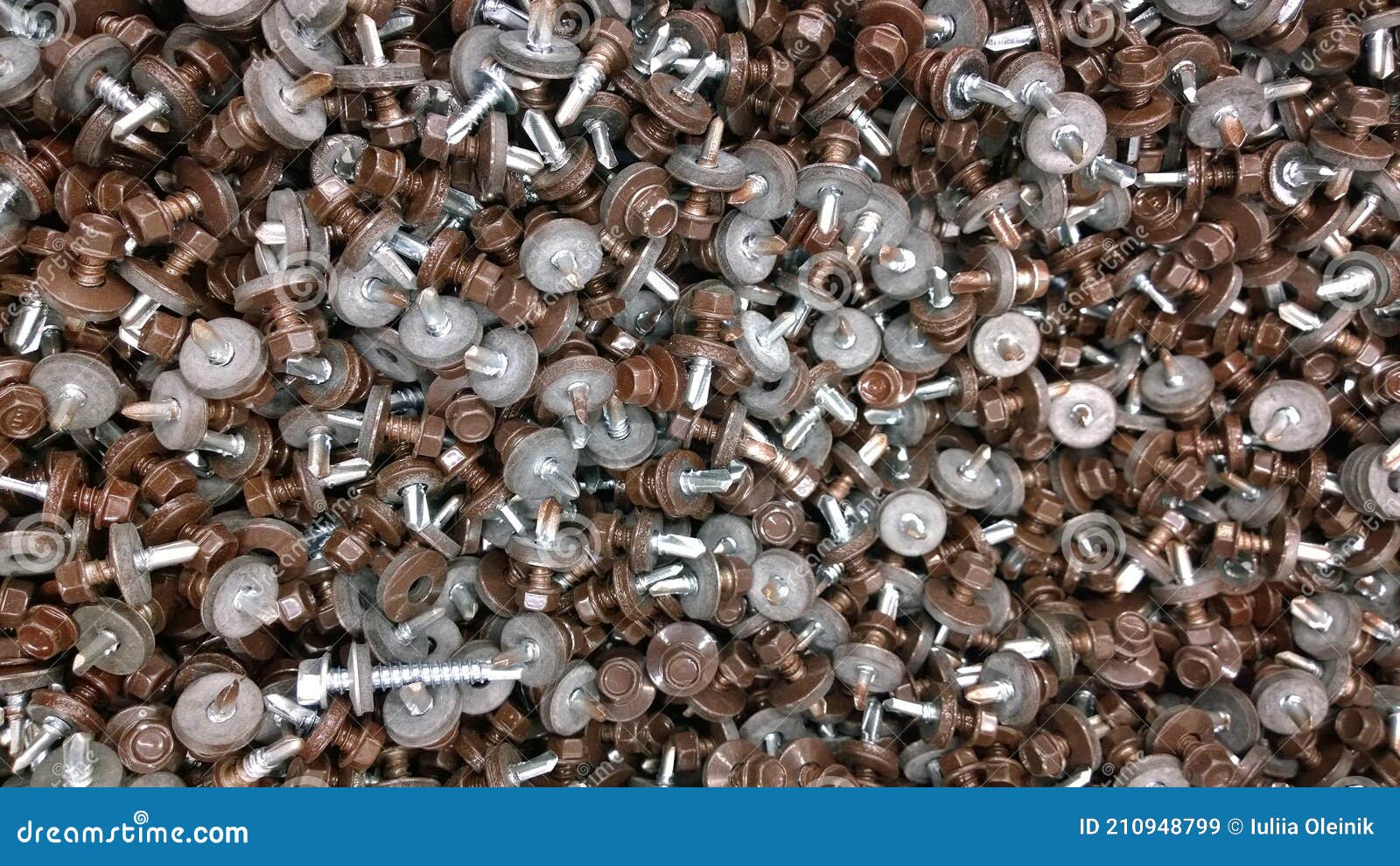 Painted roofing screws stock image. Image of painted 210948799