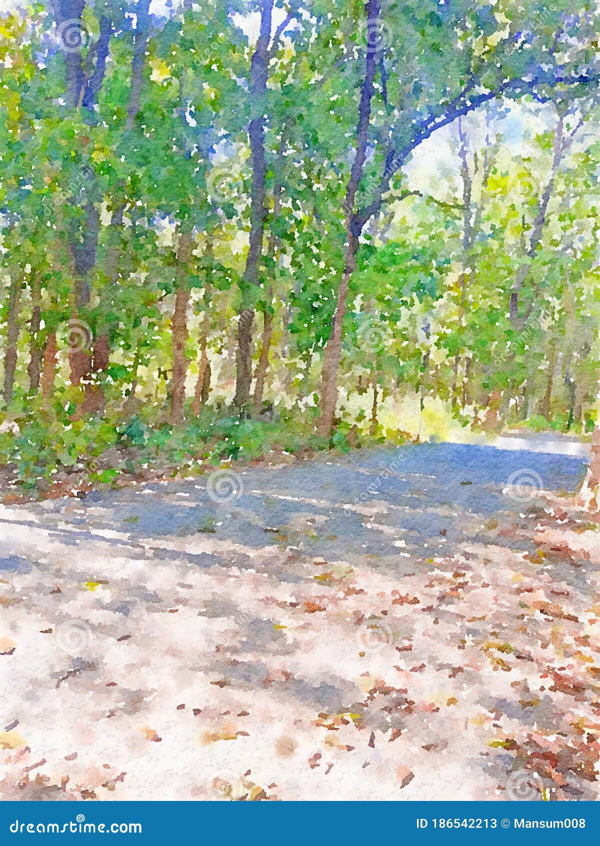 watercolor of forest background