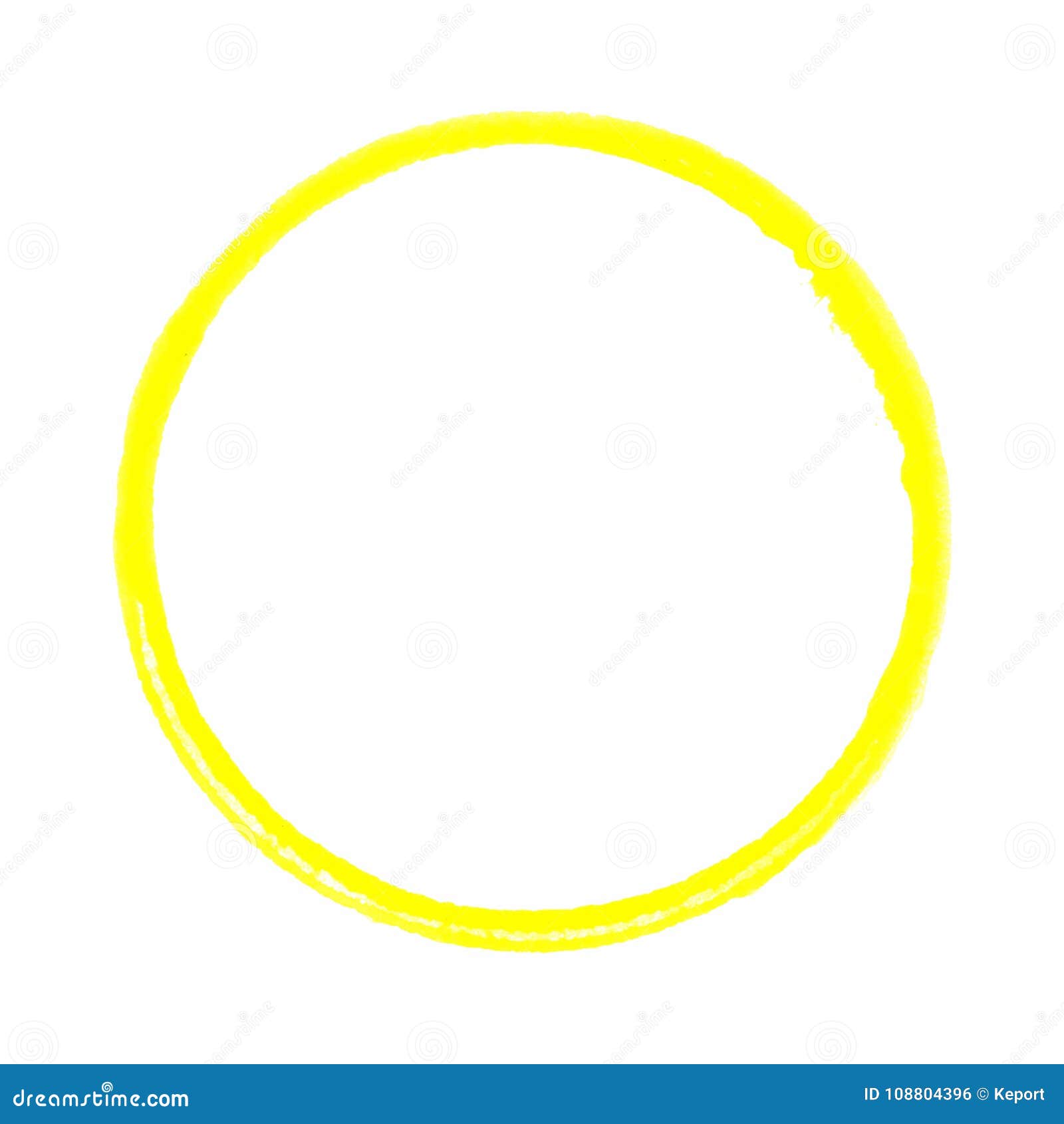 Painted yellow circle stock illustration. Illustration of outline