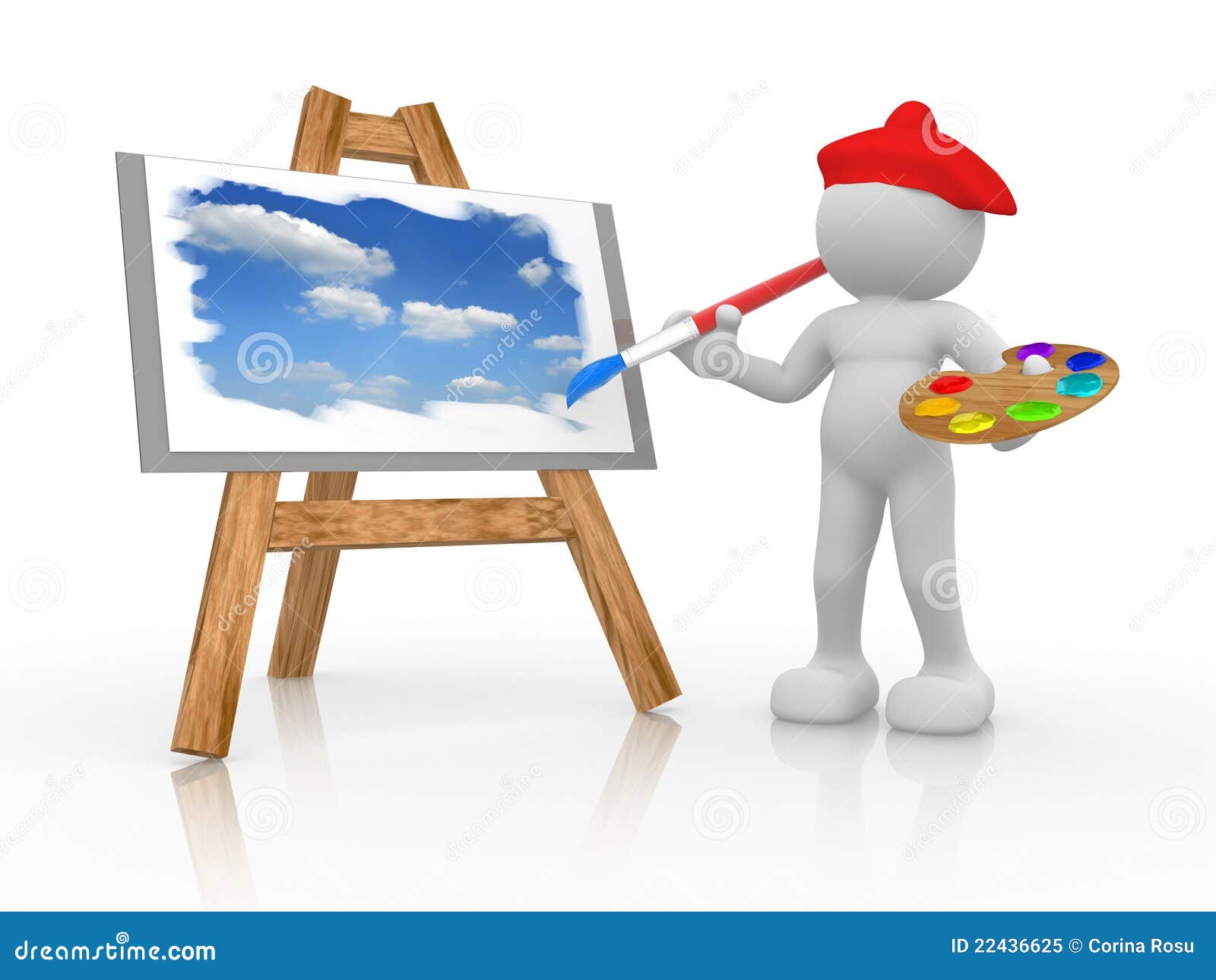 Painter stock illustration. Illustration of landscape 22436625