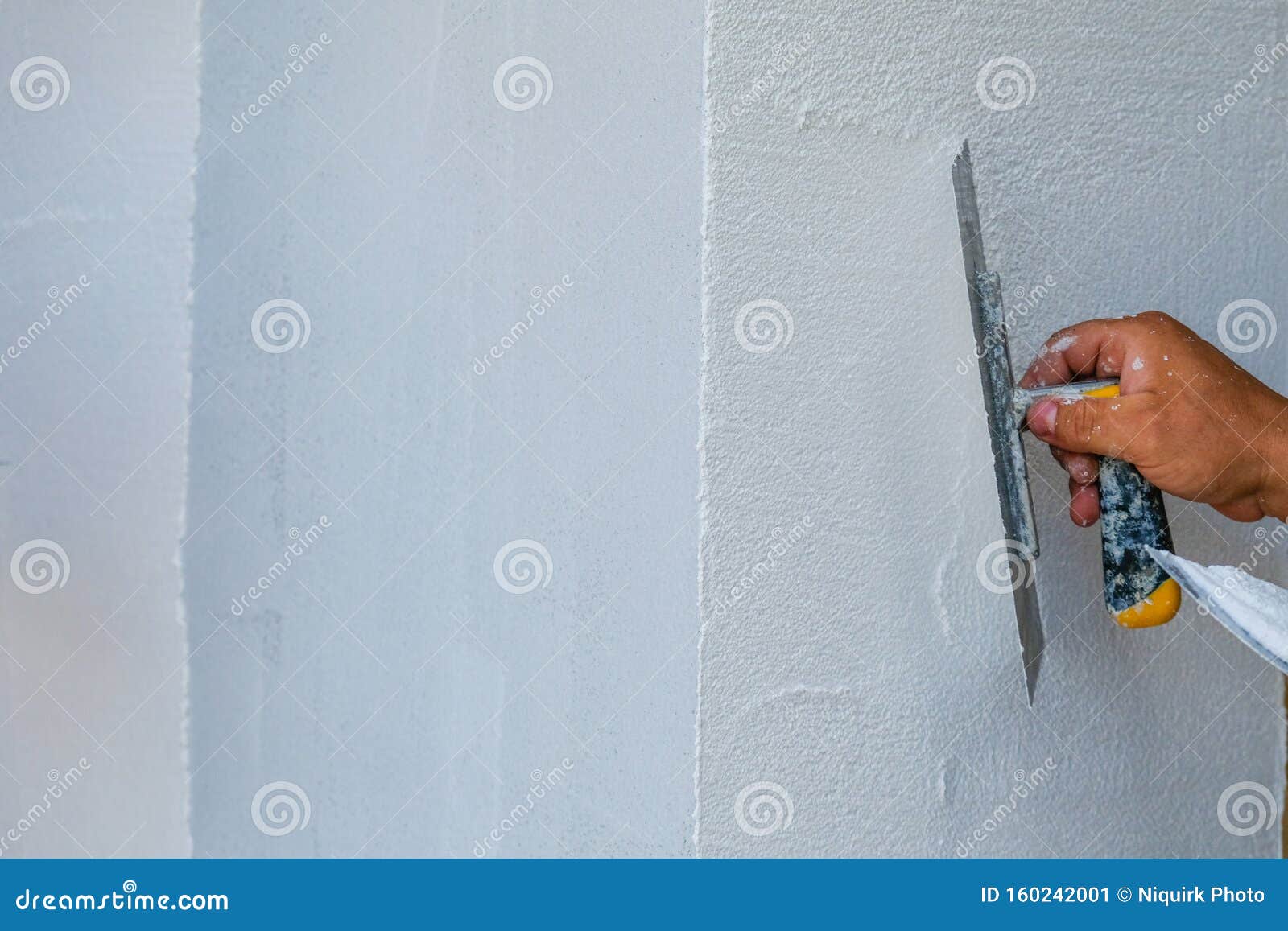 Painter Applying Fresh Paint on the House Facade Stock Image Image of