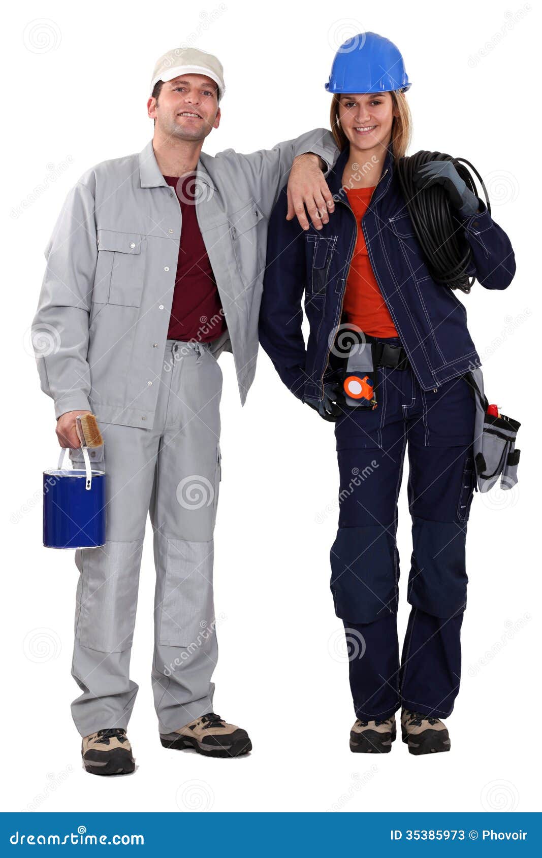 Painter and electrician stock image. Image of professional 35385973