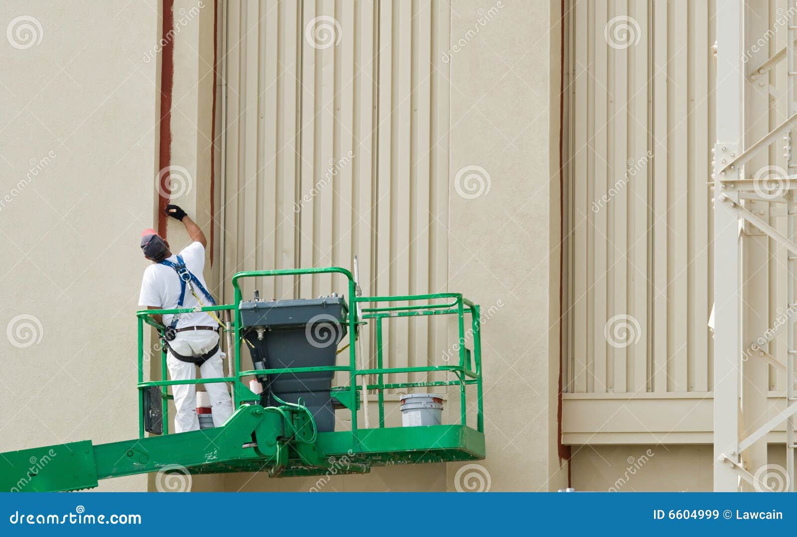 Painter on Lift stock image. Image of occupations, cage 6604999