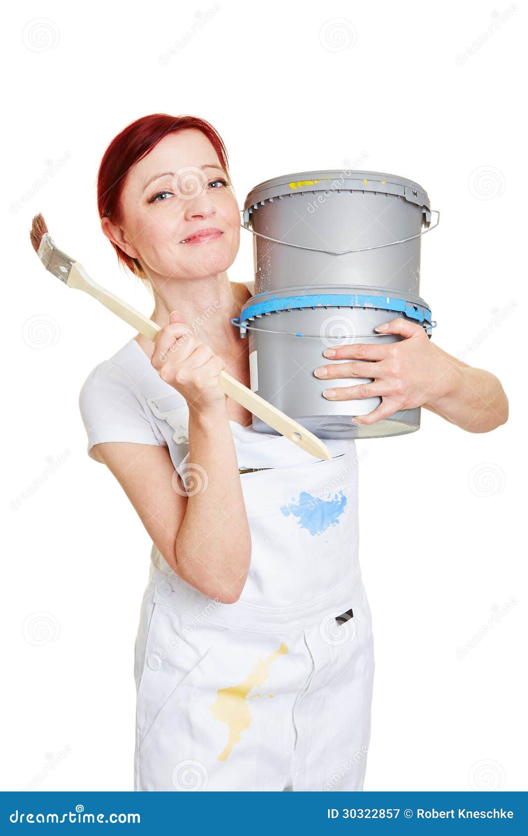 Painter with Paintbrush and Paint Stock Image Image of painter, color