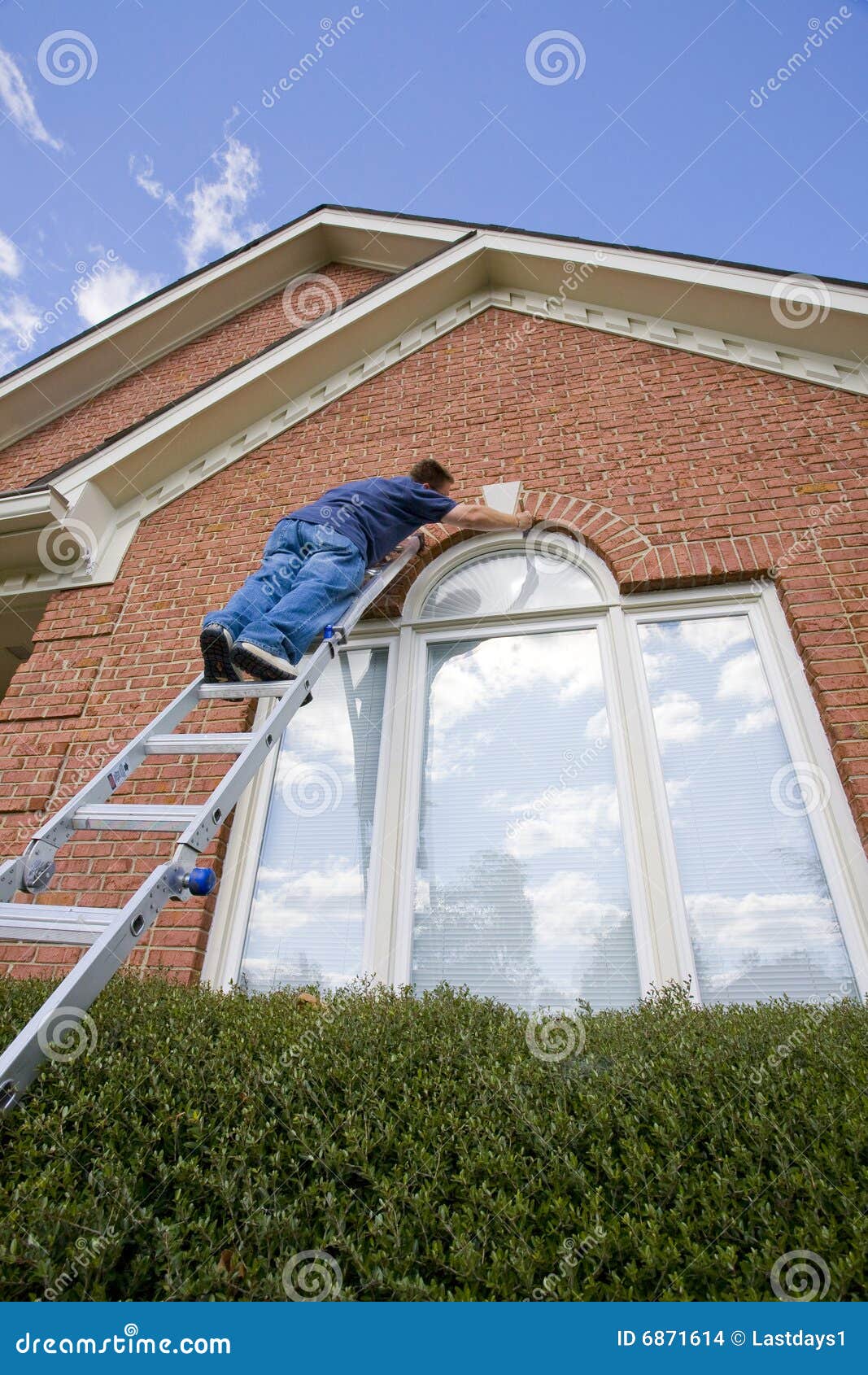 Painter Painting Trim Around Doors Windows Stock Photo Image Of