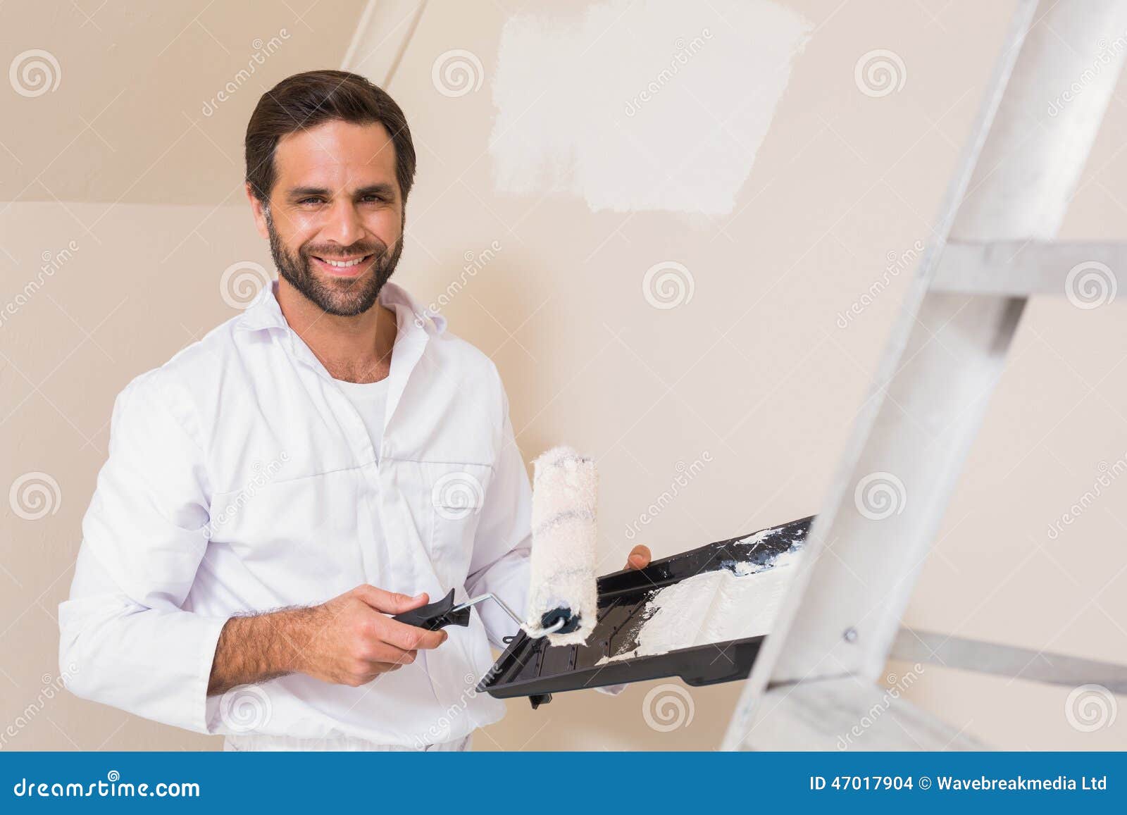 Painter Painting the Walls White Stock Photo Image of person, manual