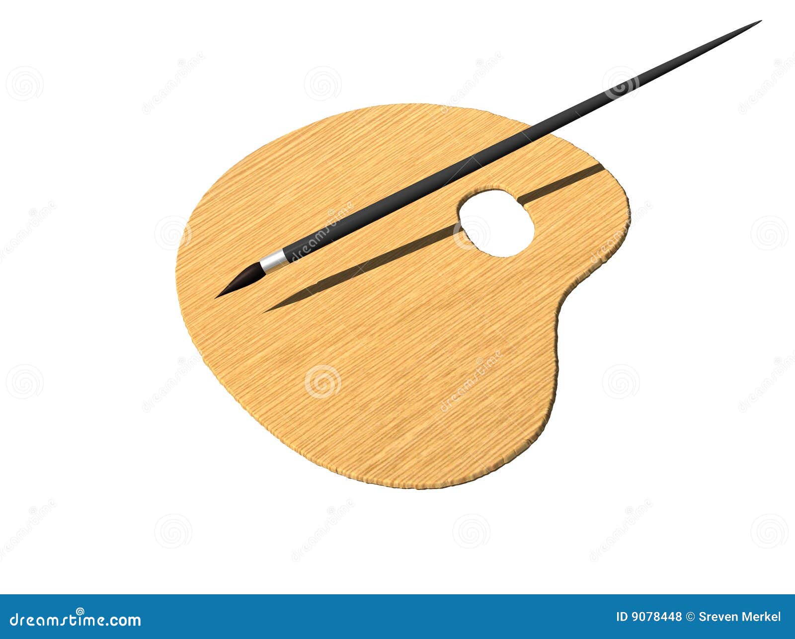 Painter palette stock illustration. Illustration of three 9078448