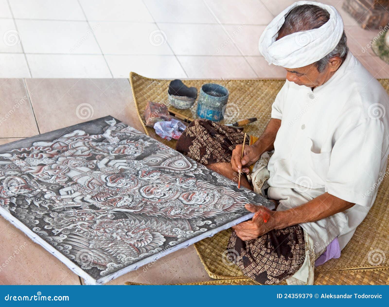 Painter at Work. Bali. Indonesia Editorial Stock Image Image of