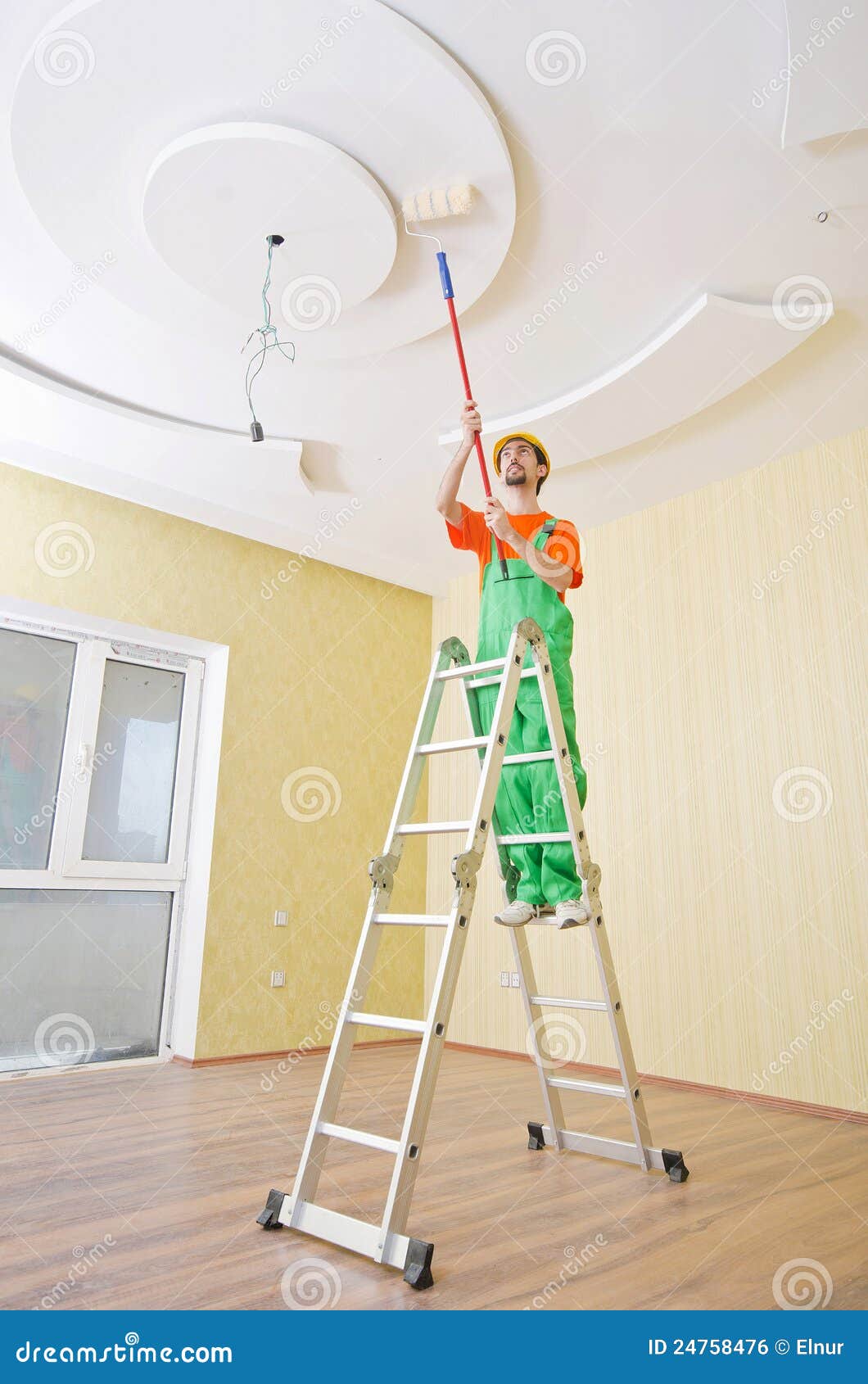 Painter Worker during His Job Stock Photo Image of paintbrush