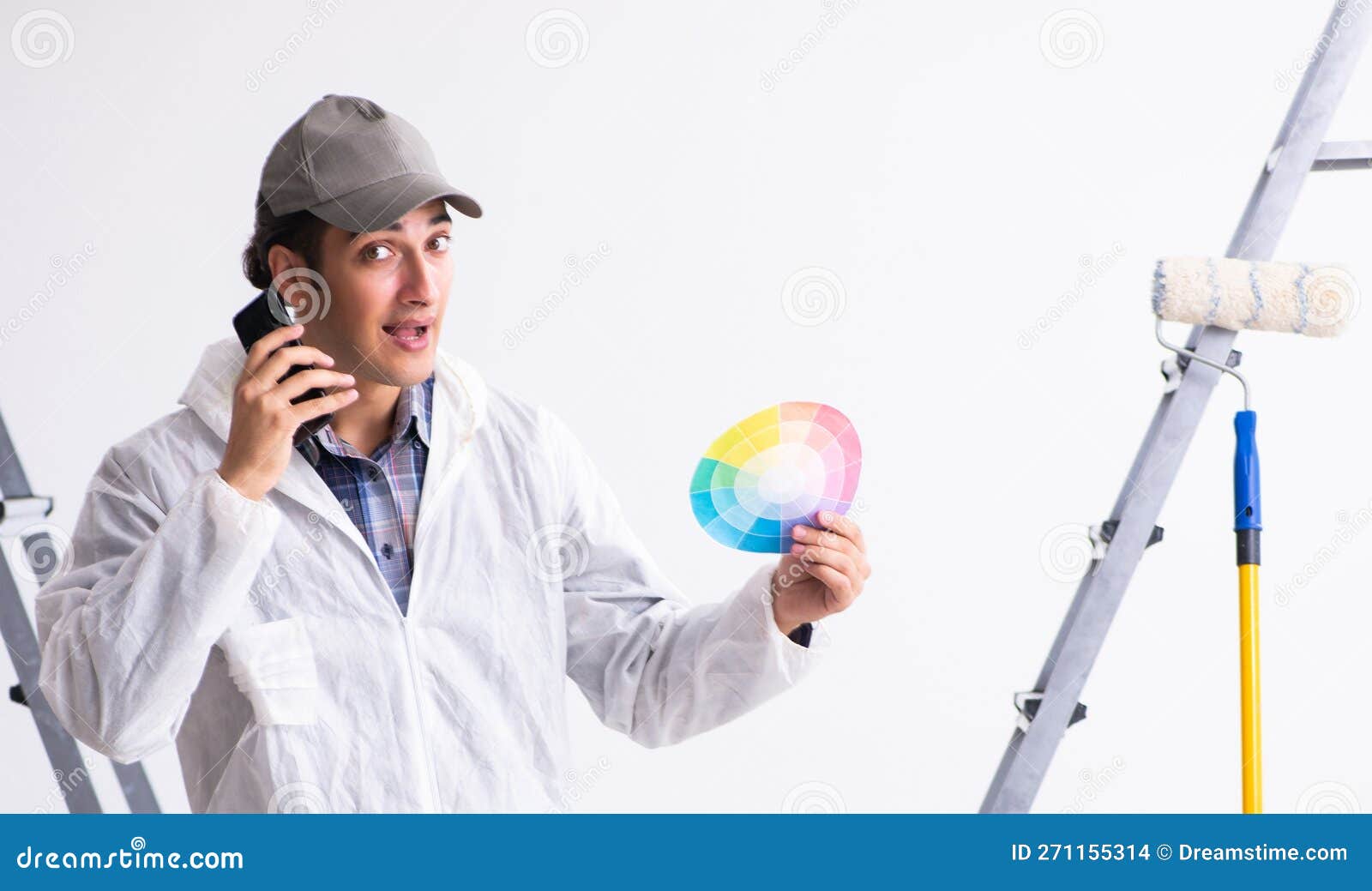 Painter Working at Construction Site Stock Photo - Image of choosing