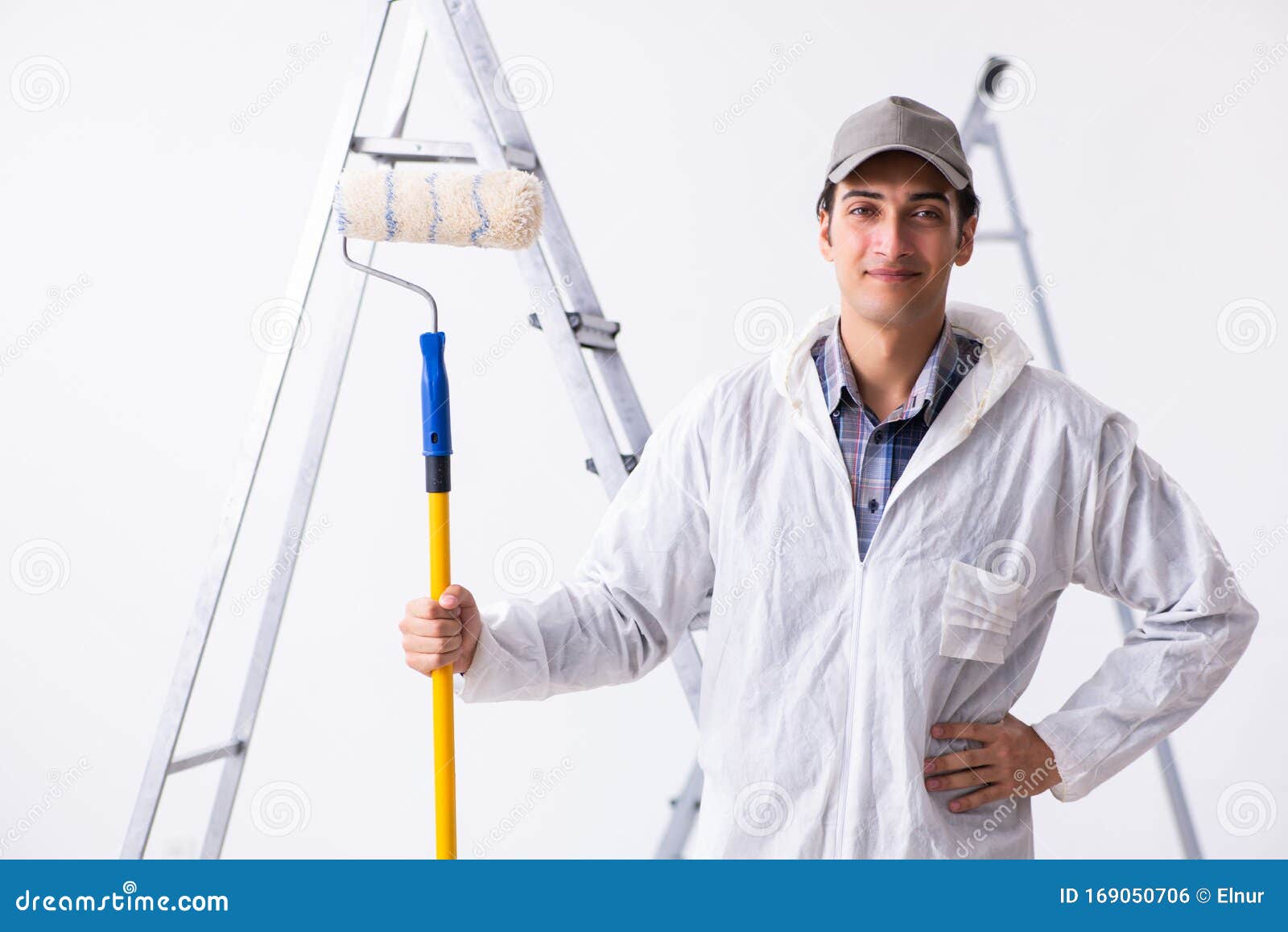 Painter Working at Construction Site Stock Photo - Image of good