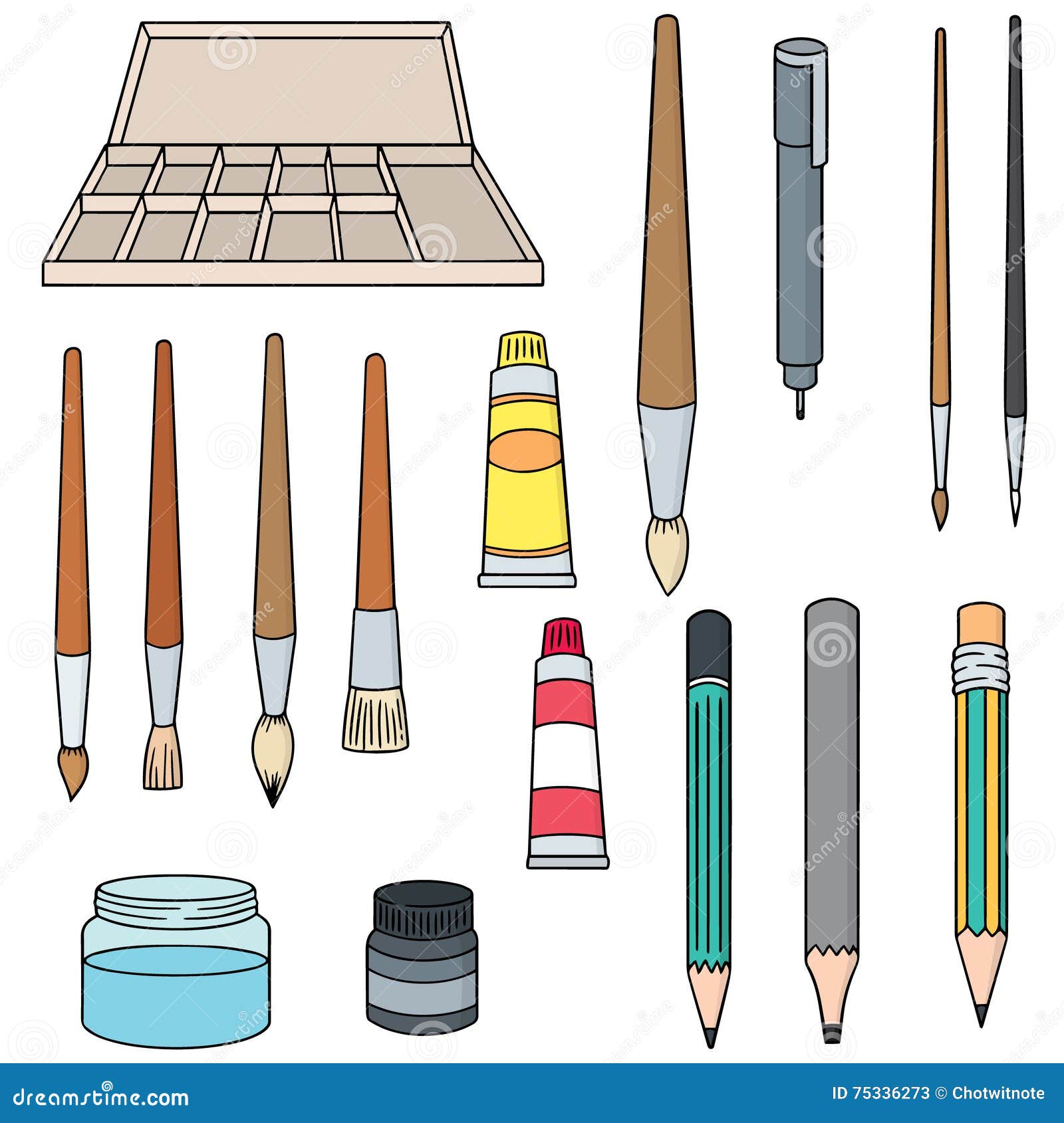 Painting accessories stock vector. Illustration of education 75336273