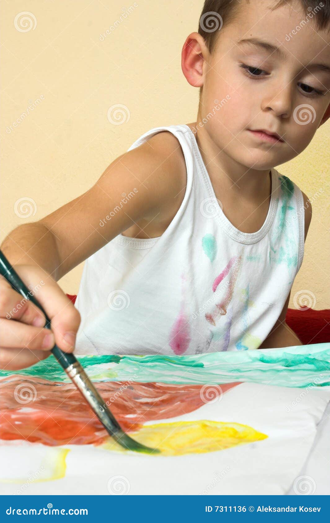 Painting boy stock photo. Image of artist, painter, paint 7311136