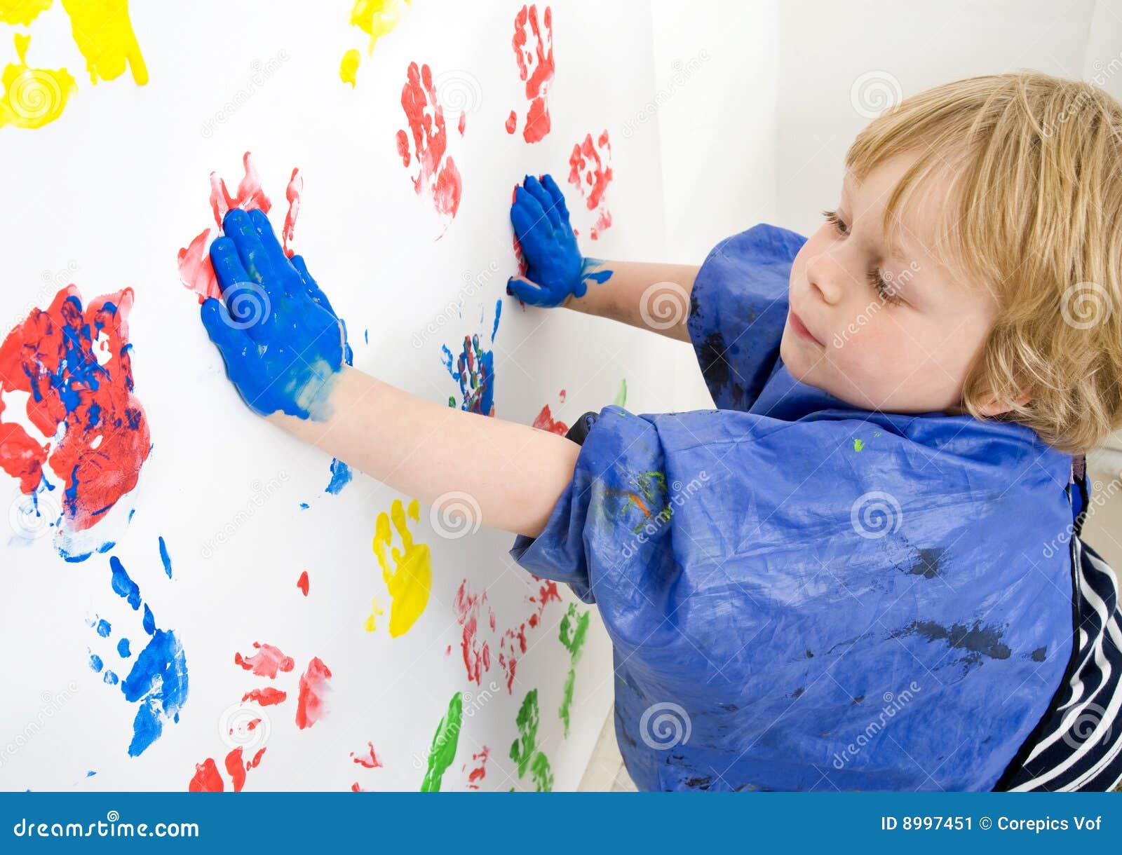 Painting boy stock image. Image of prints, yellow, dripping 8997451