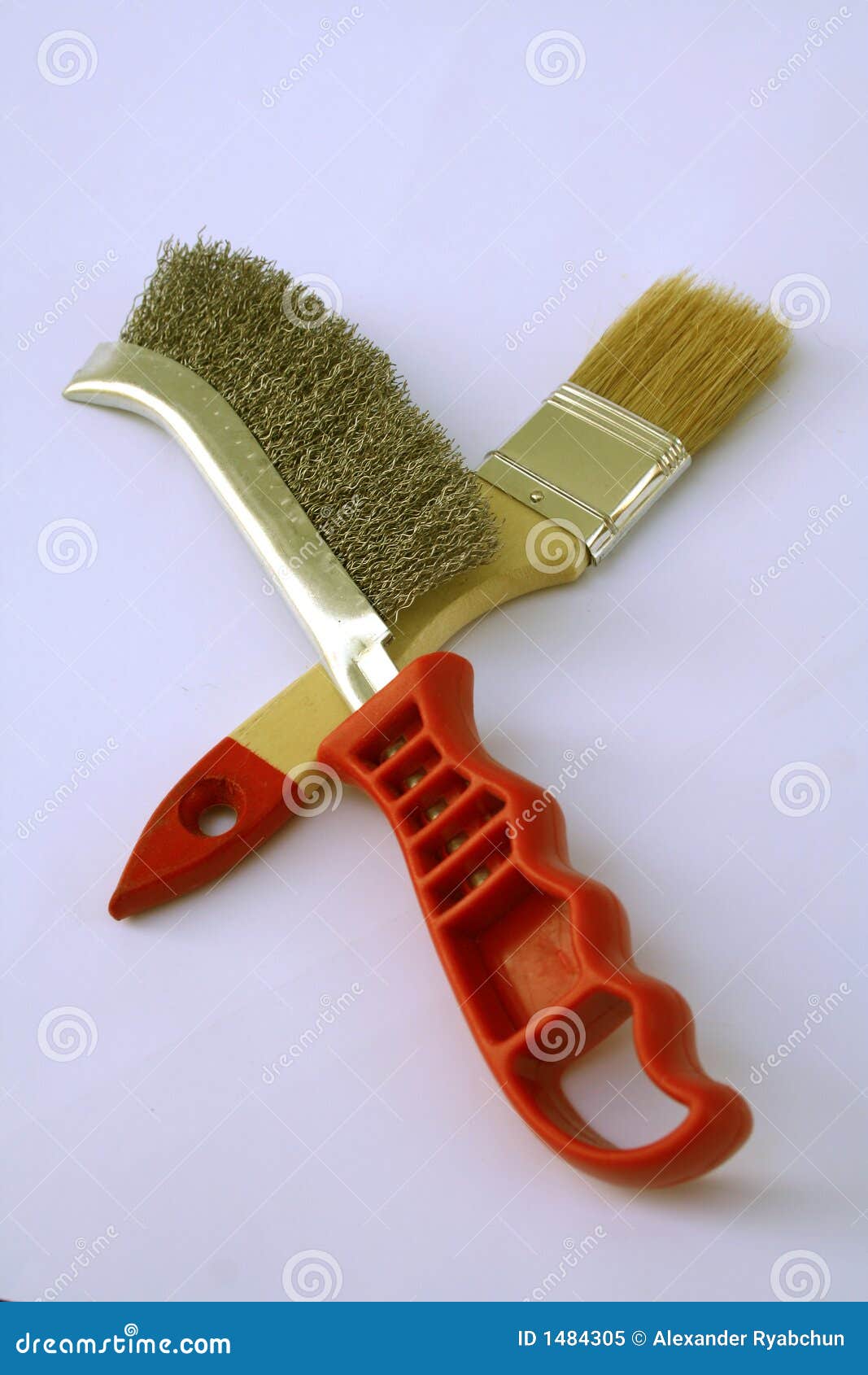 Painting Brush and Metal Brush Stock Image Image of house, macro 1484305