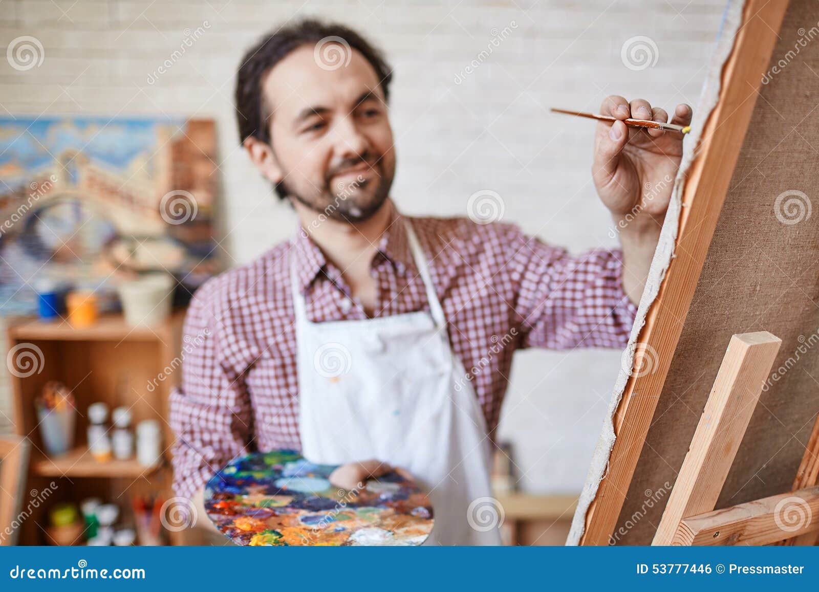Painting on canvas stock photo. Image of caucasian, creativity 53777446