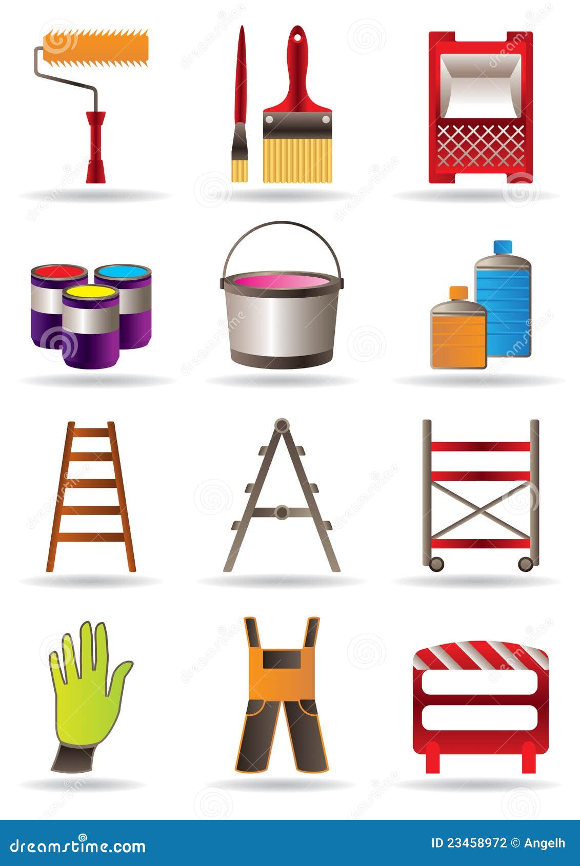 Painting and Construction Tools Stock Vector Illustration of