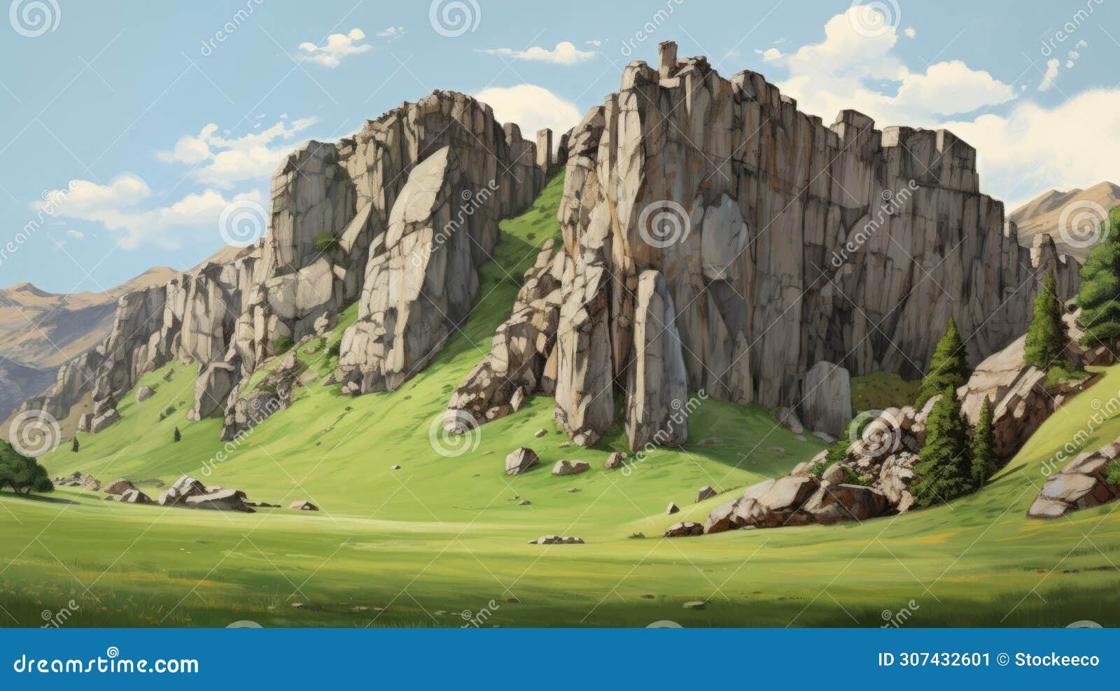 cinematic medieval-inspired painting of a rocky landscape