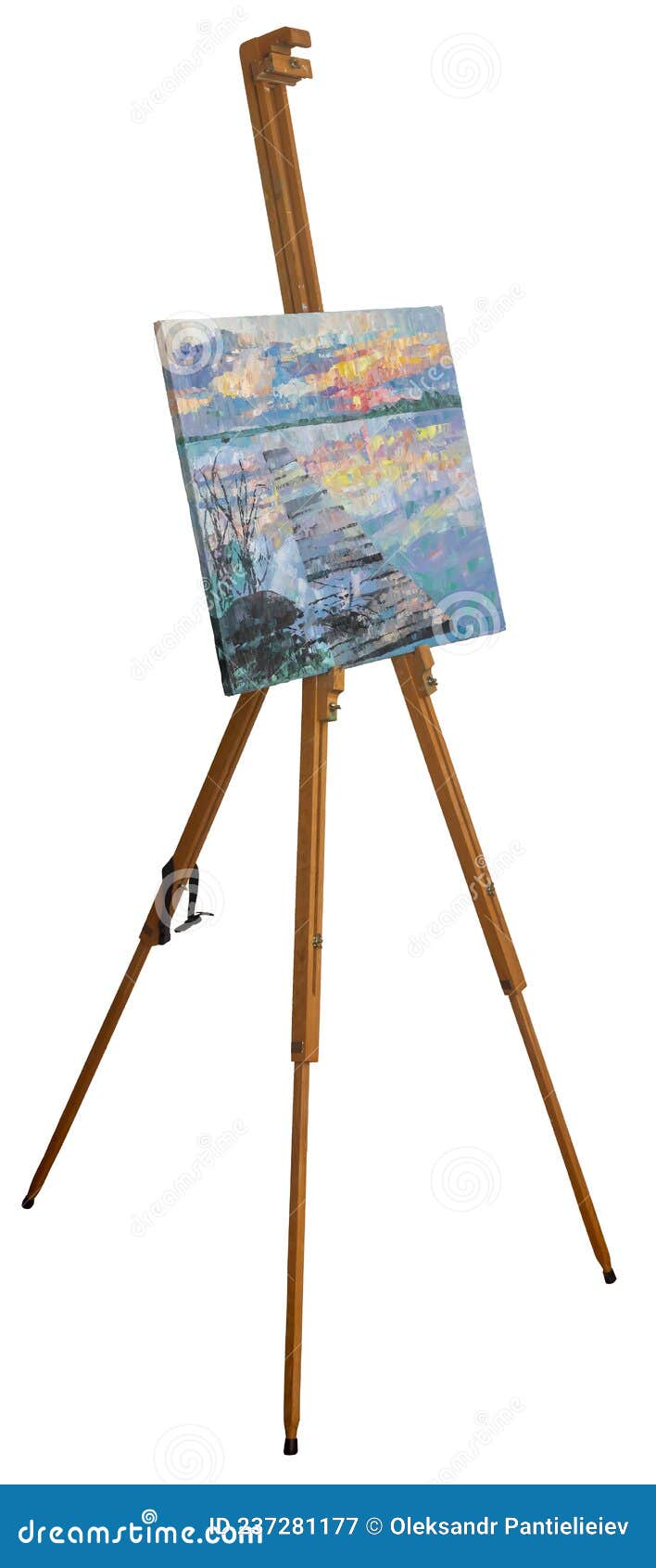 Painting on an Easel. Isolated Stock Image Image of easel, vertical