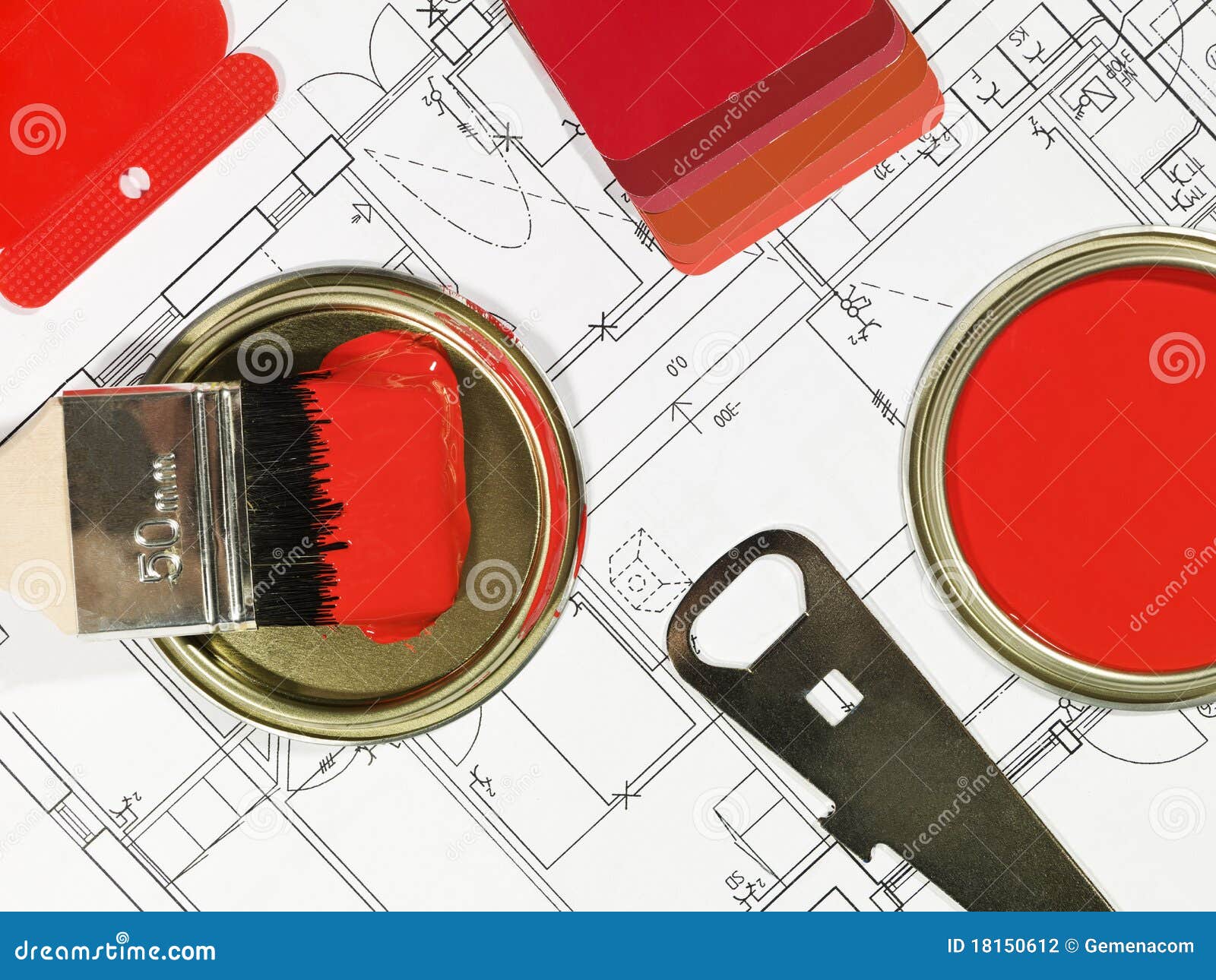 Painting Equipment stock photo. Image of planning, improvement 18150612