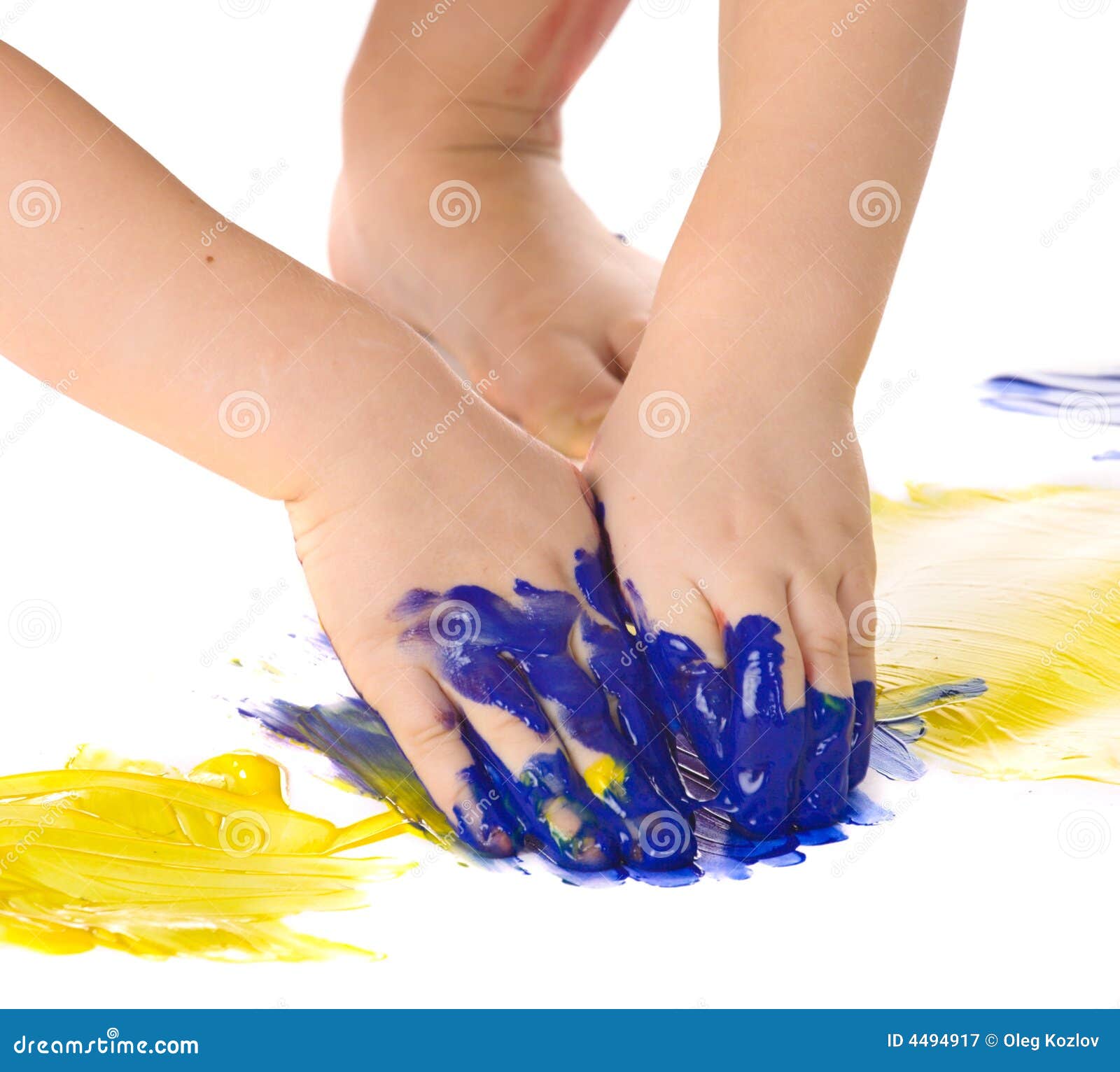 Painting hands stock image. Image of child, colour, girl 4494917