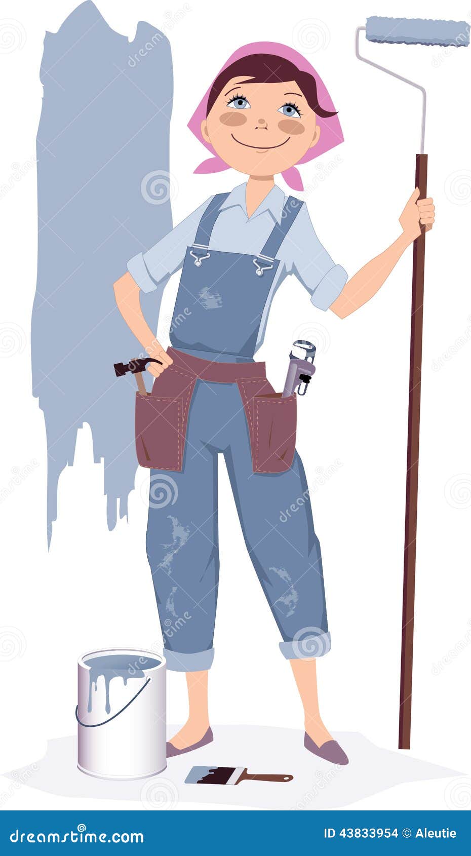 Painting a house stock vector. Illustration of handy - 43833954