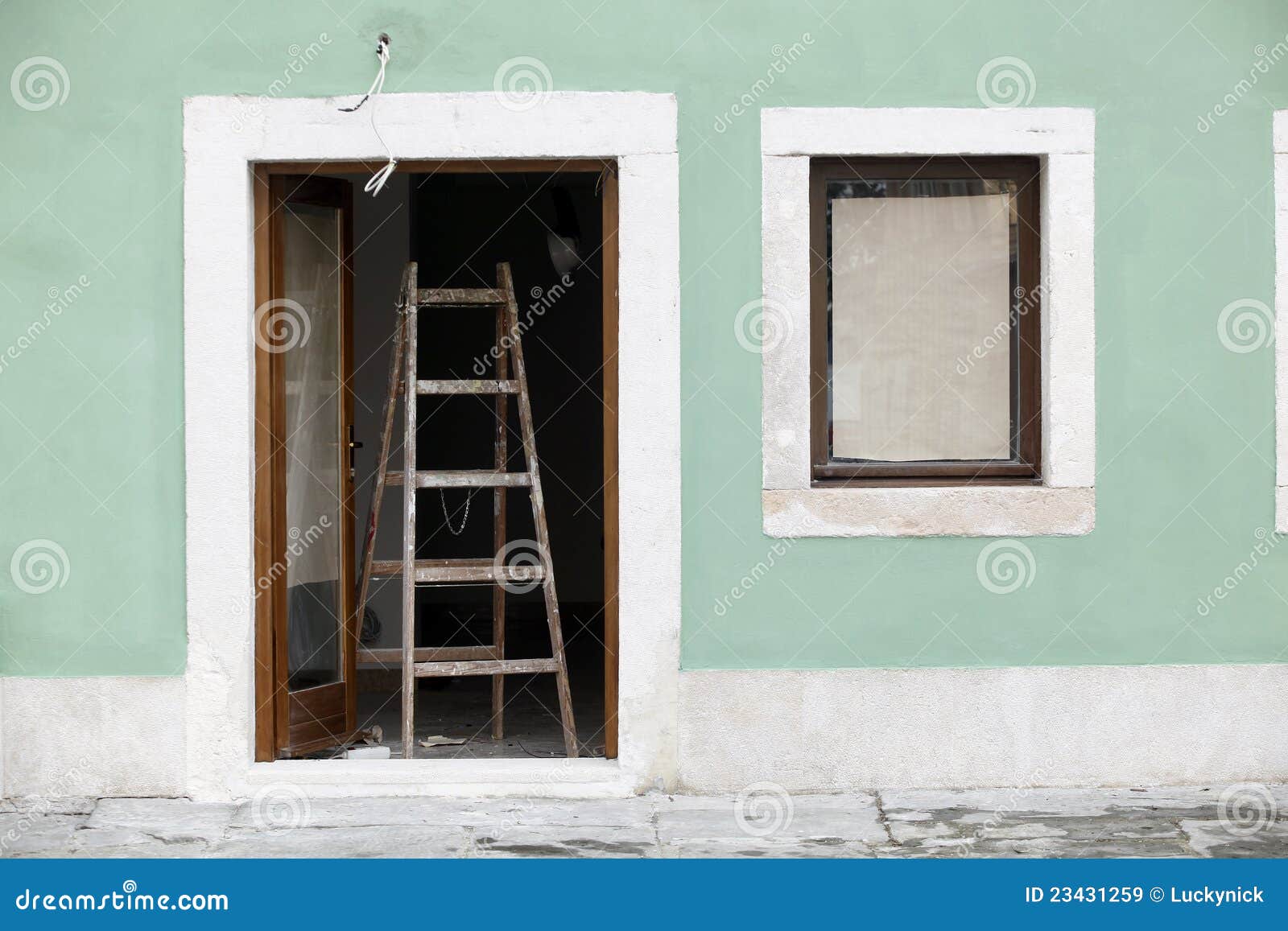 Painting house facade stock image. Image of architecture 23431259
