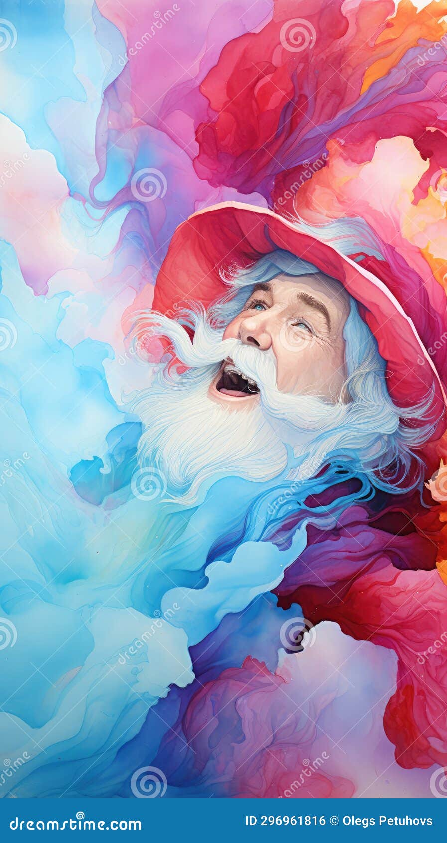 A Painting of a Man with a Beard and a Beard Wearing a Red Hat and a