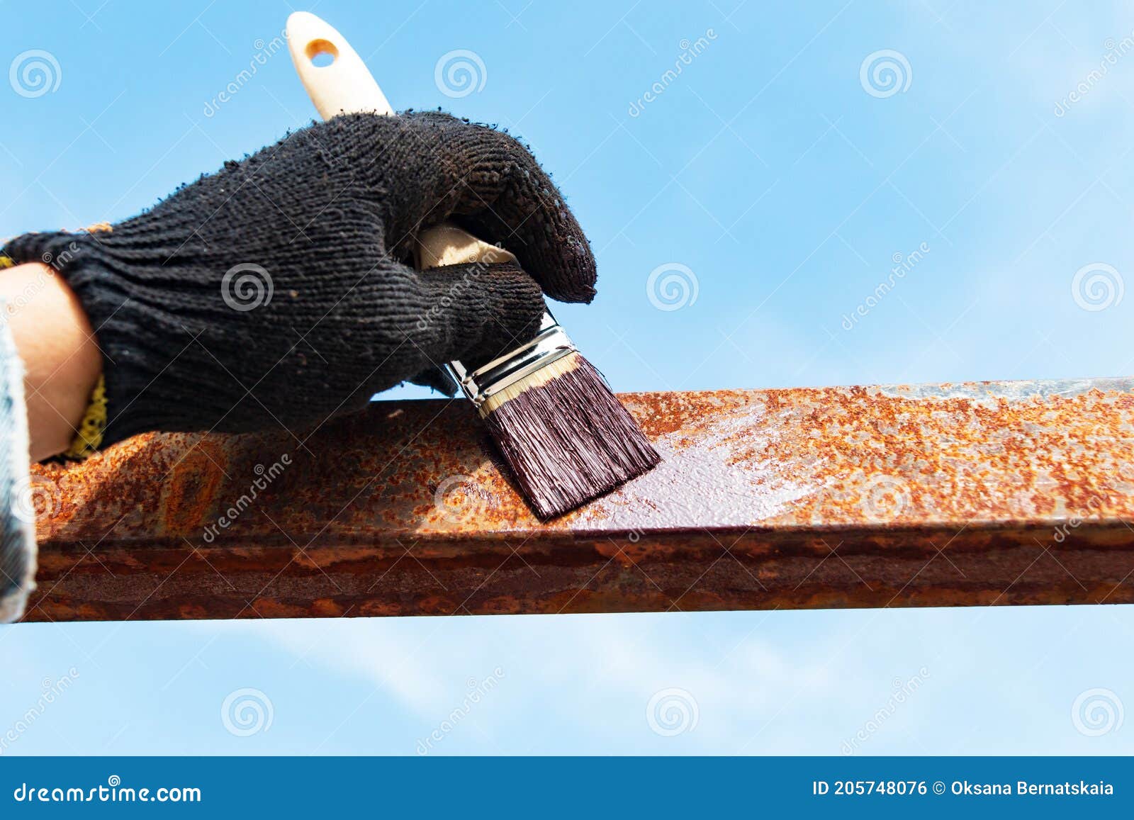 Painting with a Metal Brush Stock Photo Image of contrast, tint