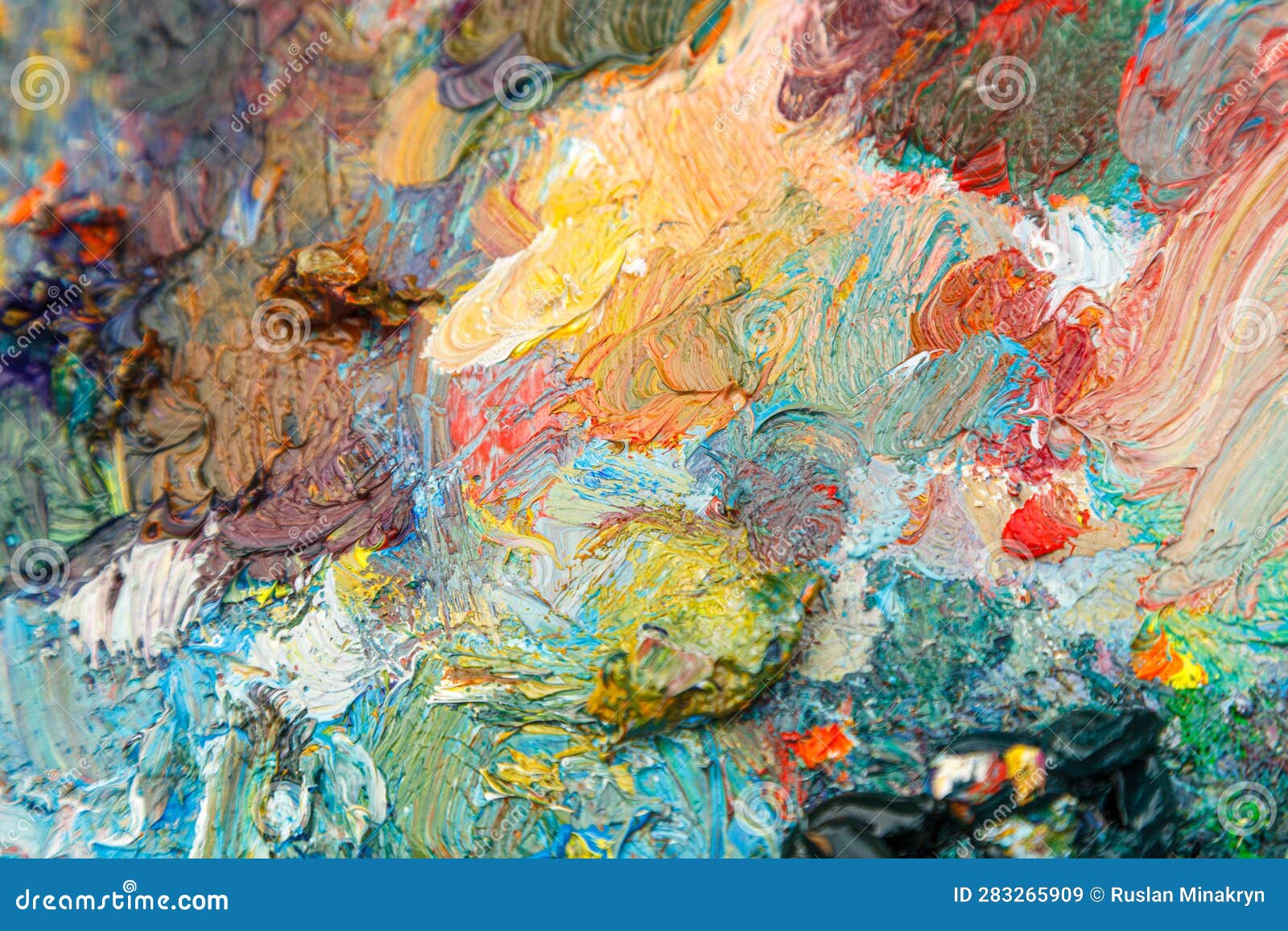 Painting Palette with Different Colors of Paint Stock Image - Image of ...