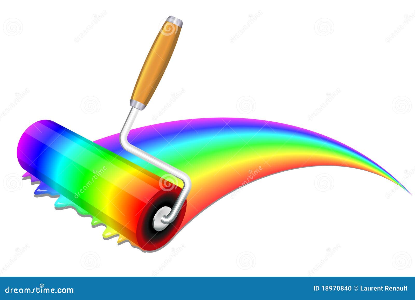 Painting A Rainbow Stock Vector Illustration Of Roller Painting A Rainbow Stock Vector Illustration Of Roller